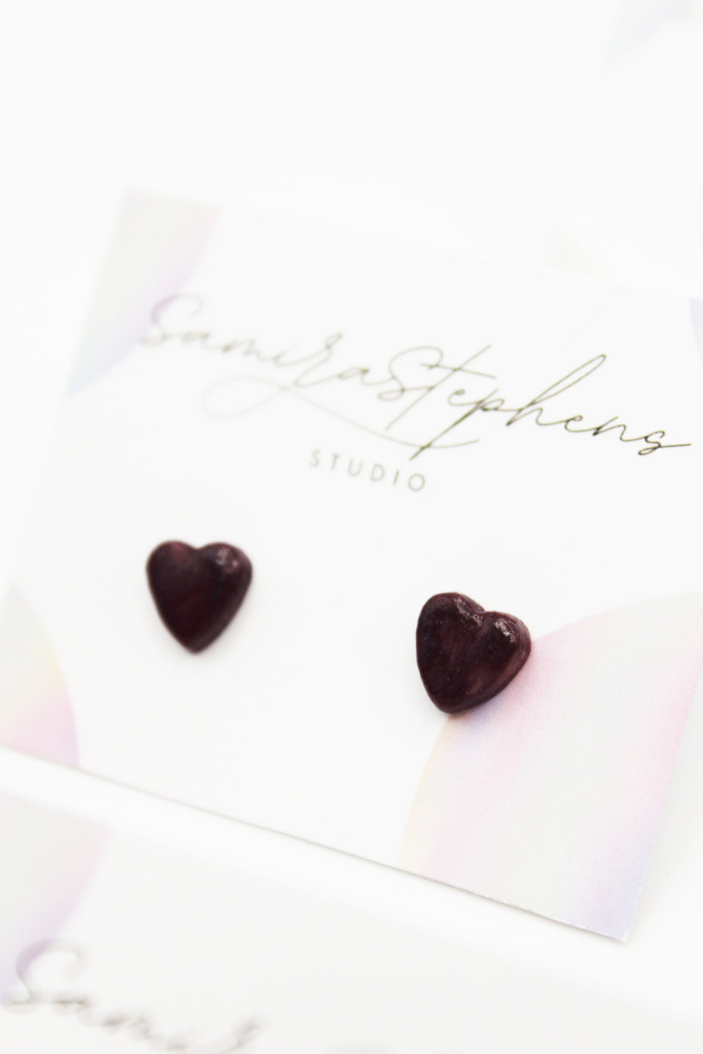 Amelia Tiny Ceramic Heart Studs
