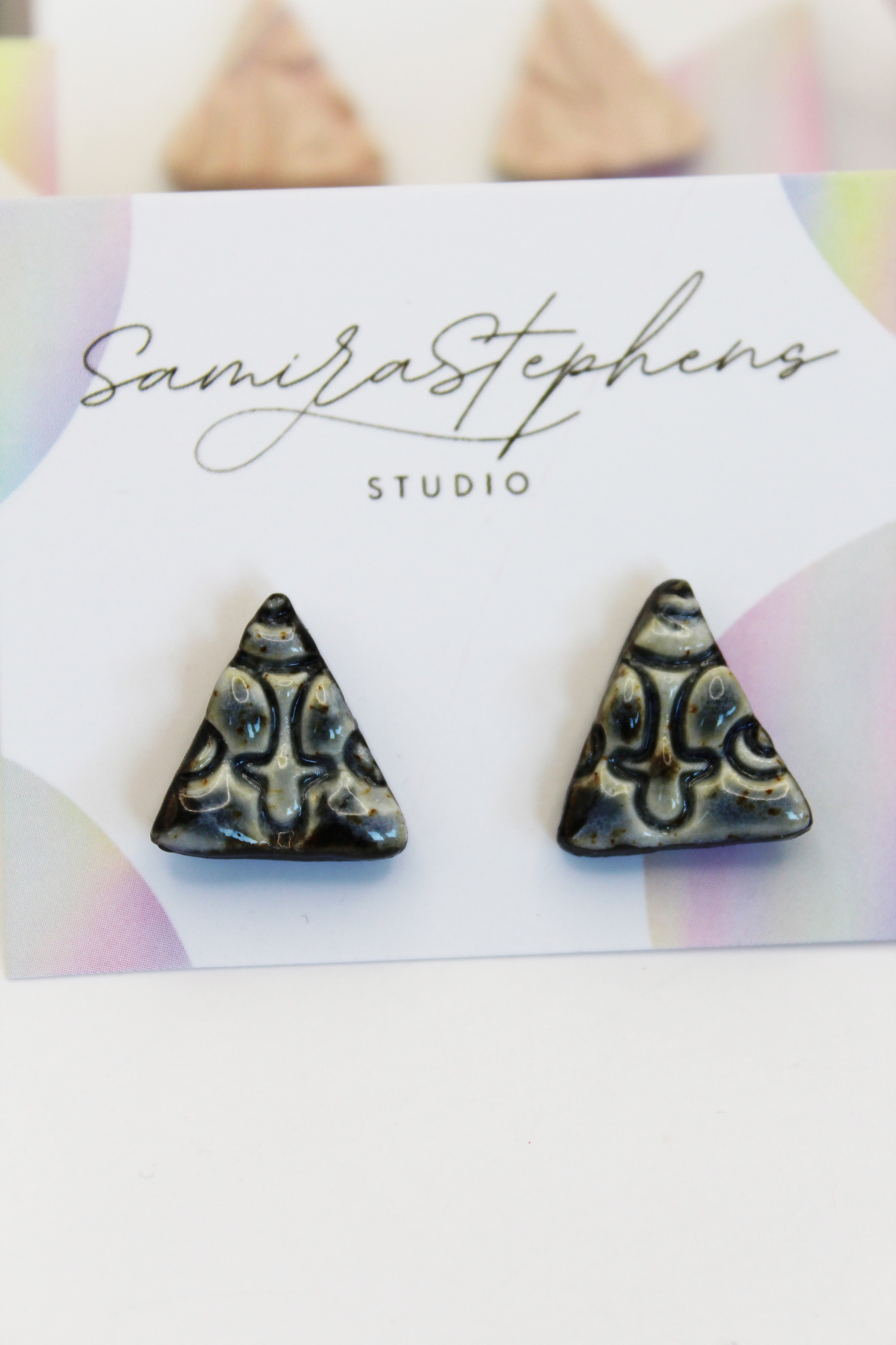 Brianna Triangle Ceramic Studs
