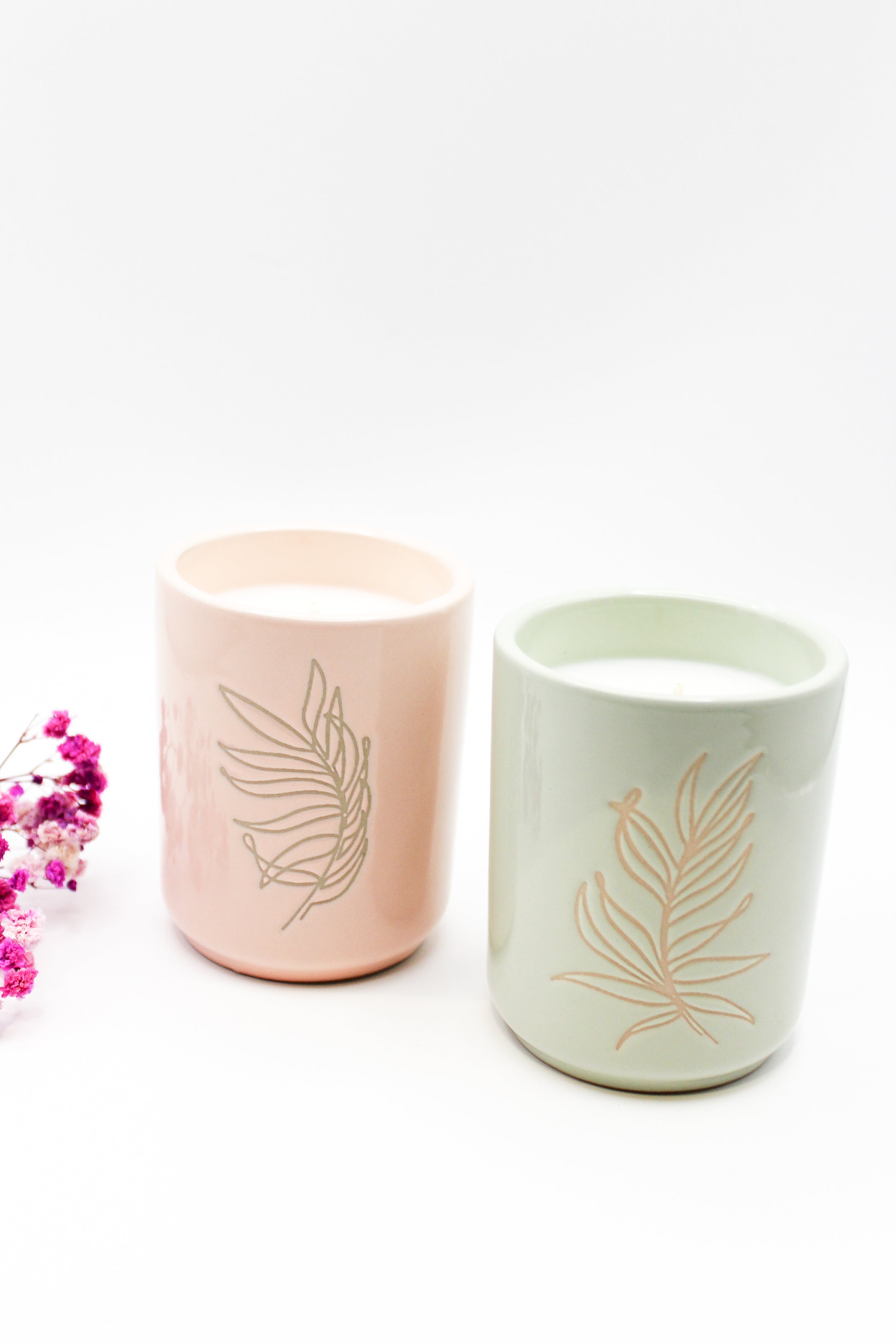 Holly Fern Ceramic Coconut Soy Candle