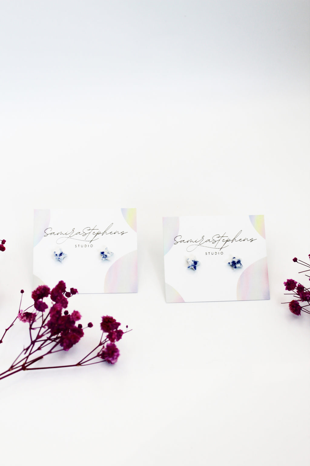Ella Porcelain Tiny Star Stud Earrings