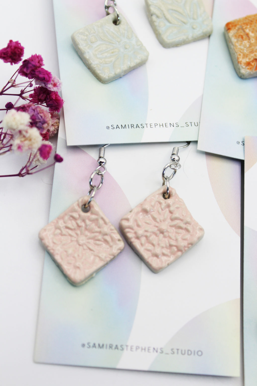 Grace Ceramic Square Earrings