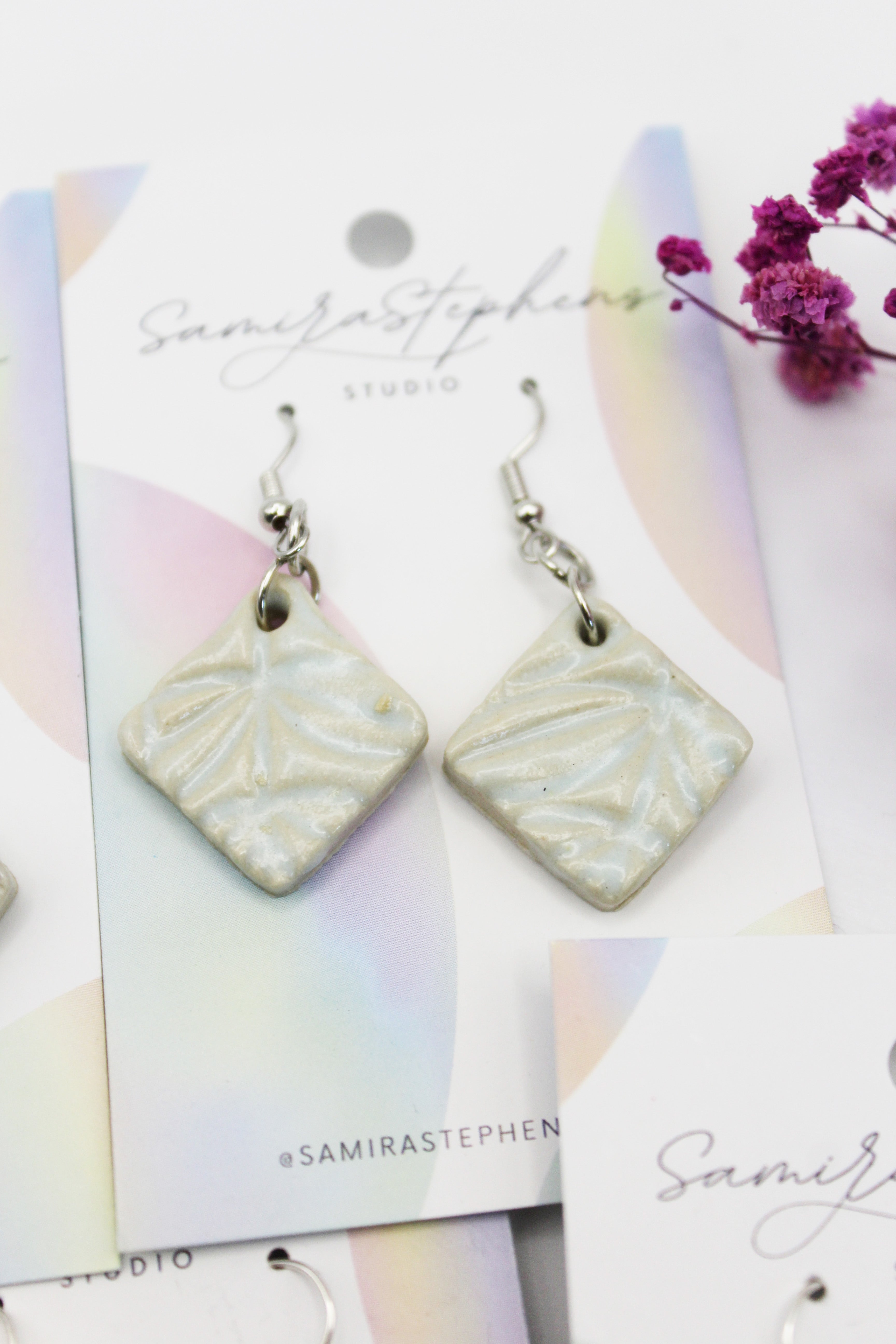 Grace Ceramic Square Earrings