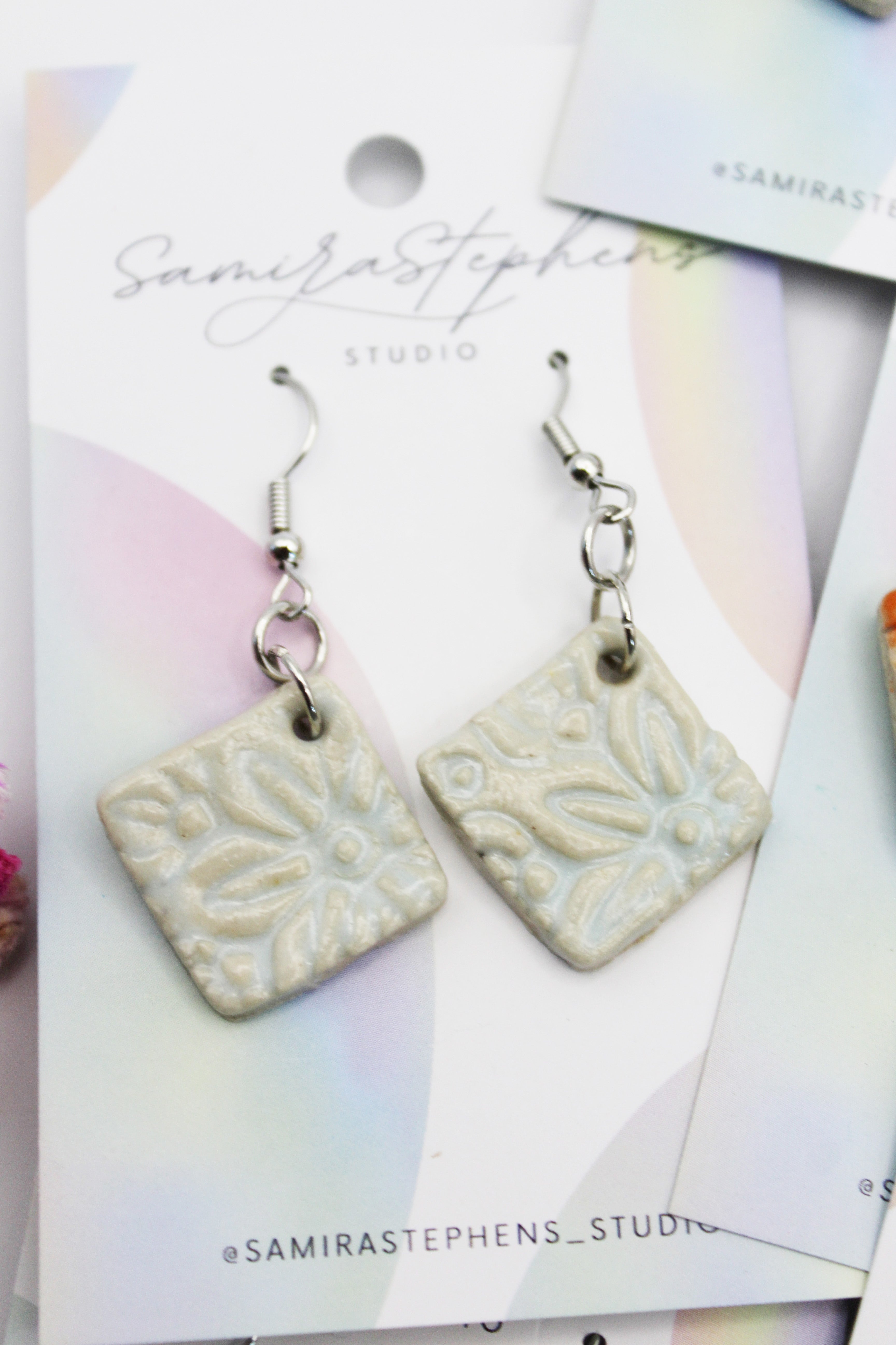 Grace Ceramic Square Earrings