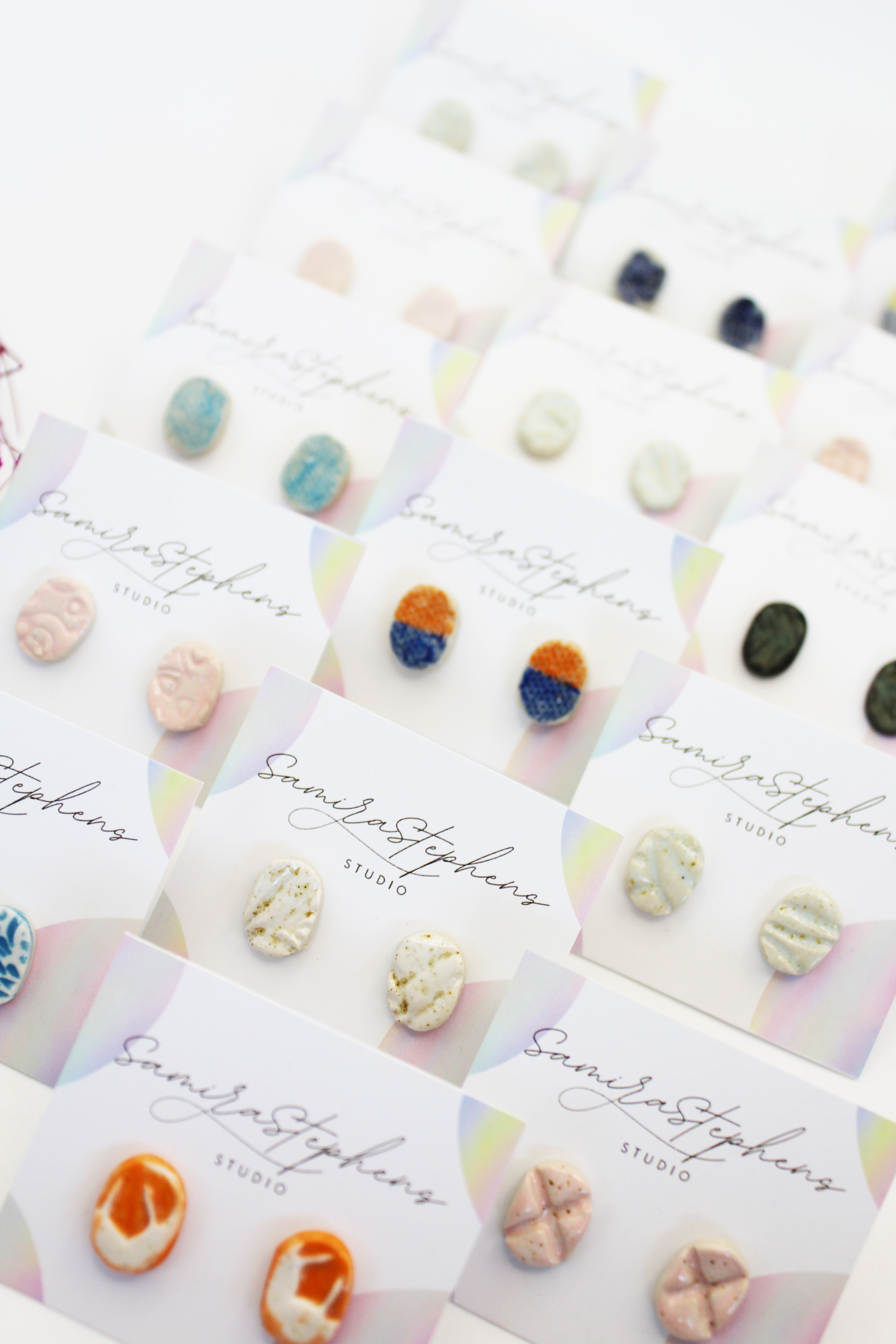 Hayley Ceramic Oval Studs