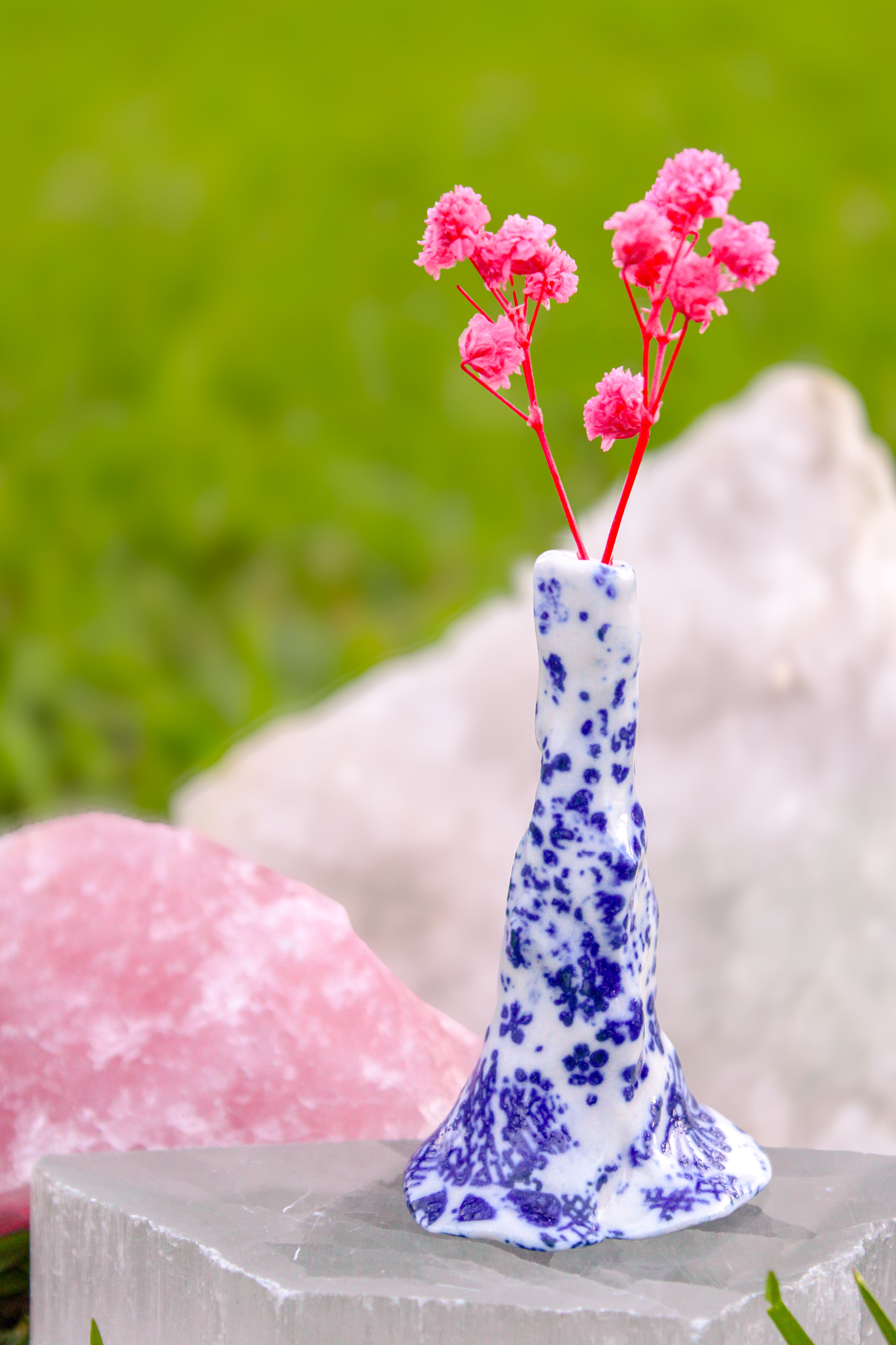 Tara Porcelain Bud Vase in Navy
