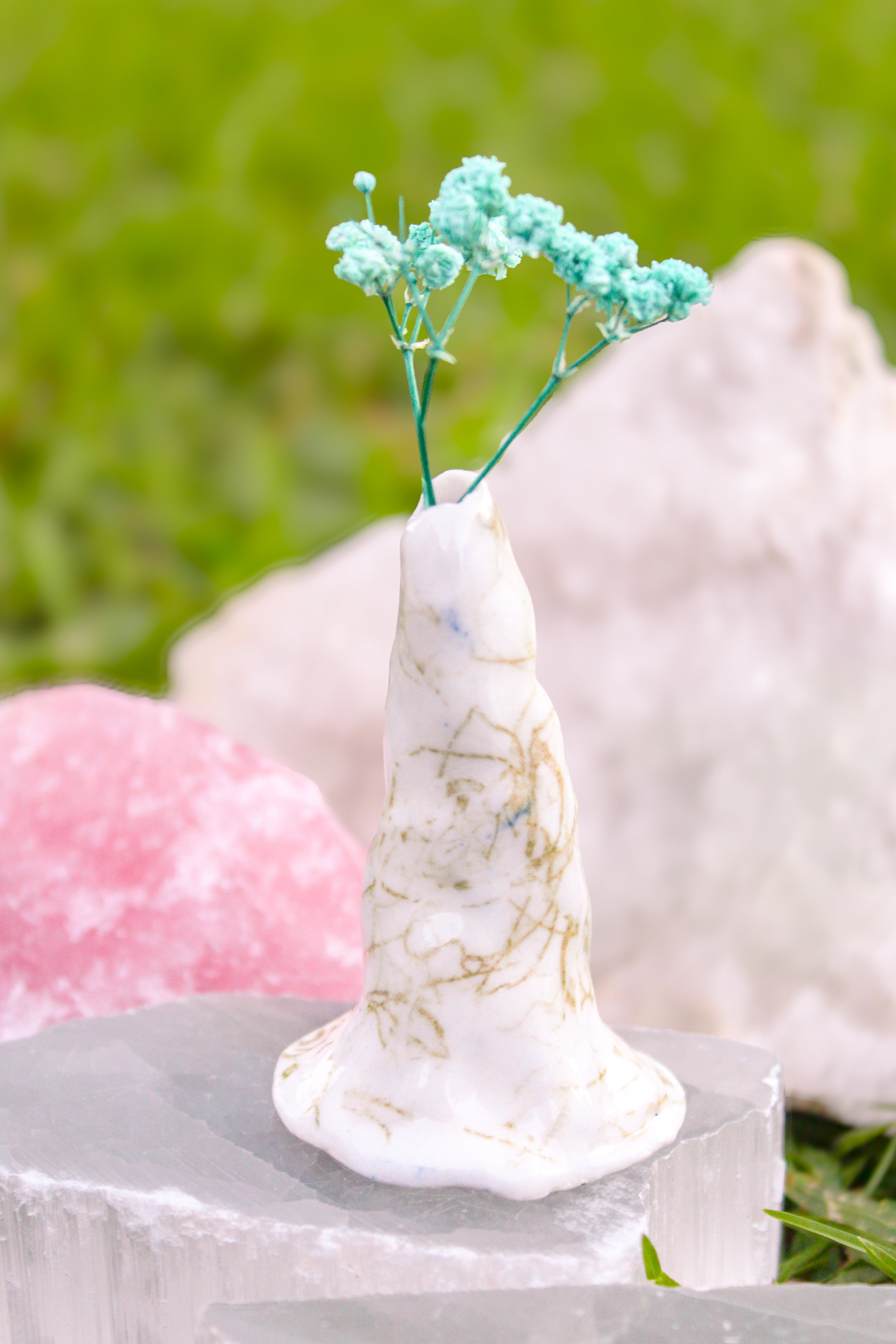 Tara Porcelain Bud Vase in Green