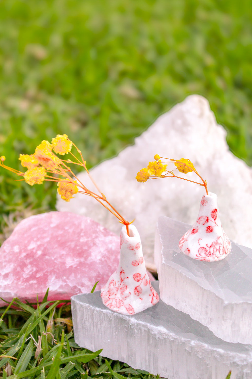 Tara Porcelain Bud Vase in Red