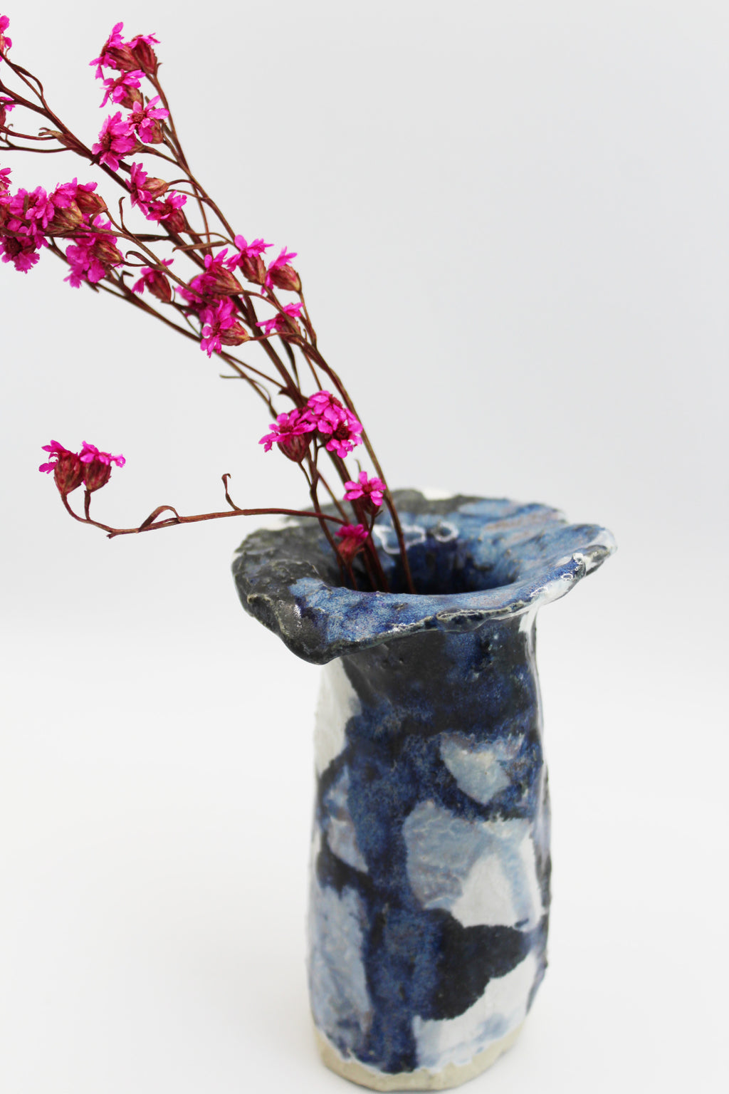 Glaciers Set of 2 Ceramic Sculptural Vases in Blue