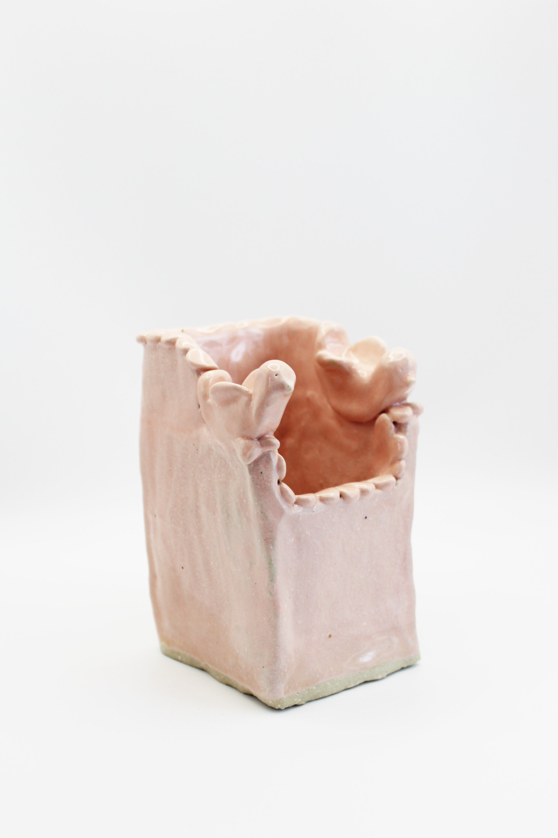 Perch Ceramic Stoneware Vase in Pink