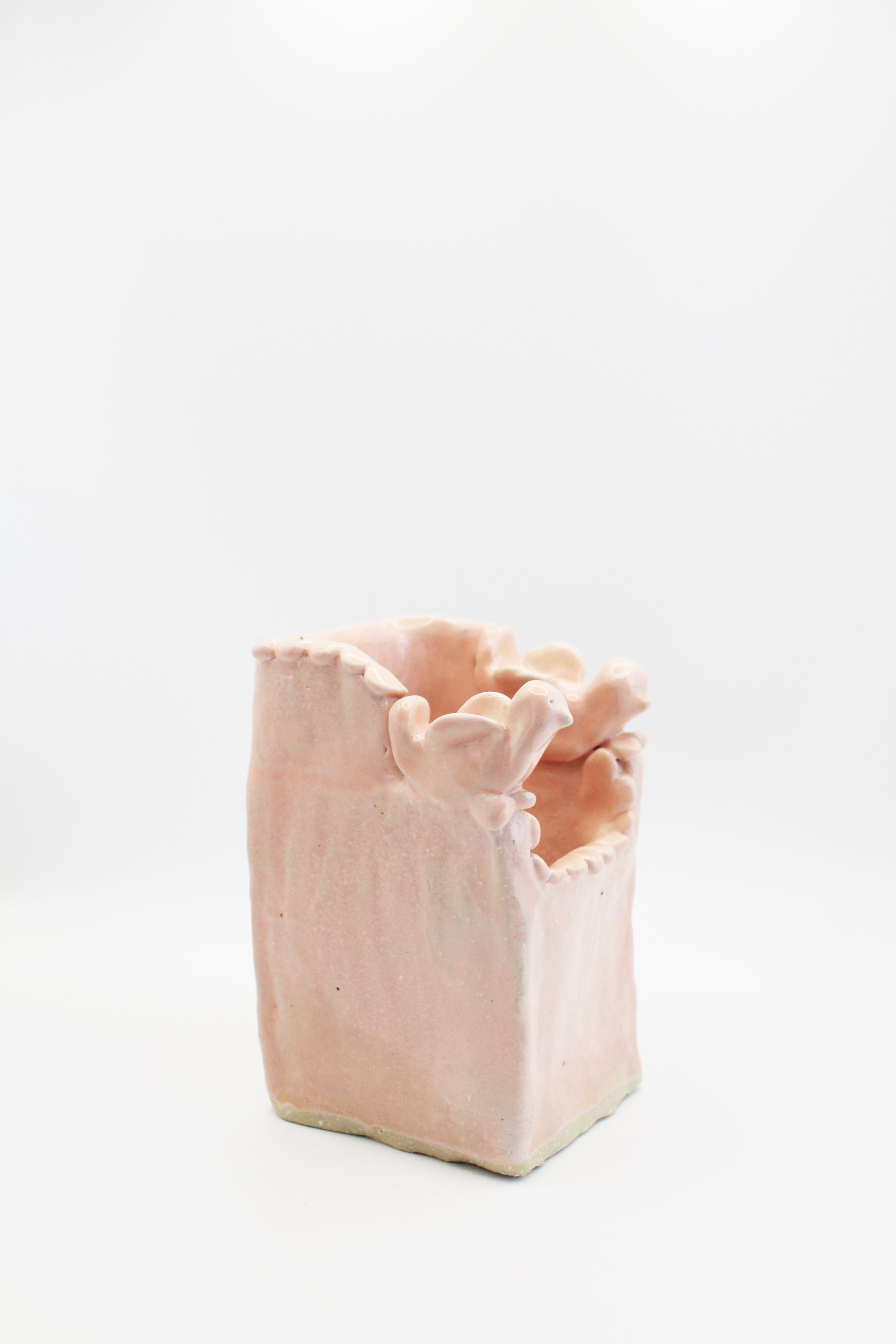 Perch Ceramic Stoneware Vase in Pink