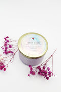 Sarina Purple Coconut Soy Candle in Fresh Roses