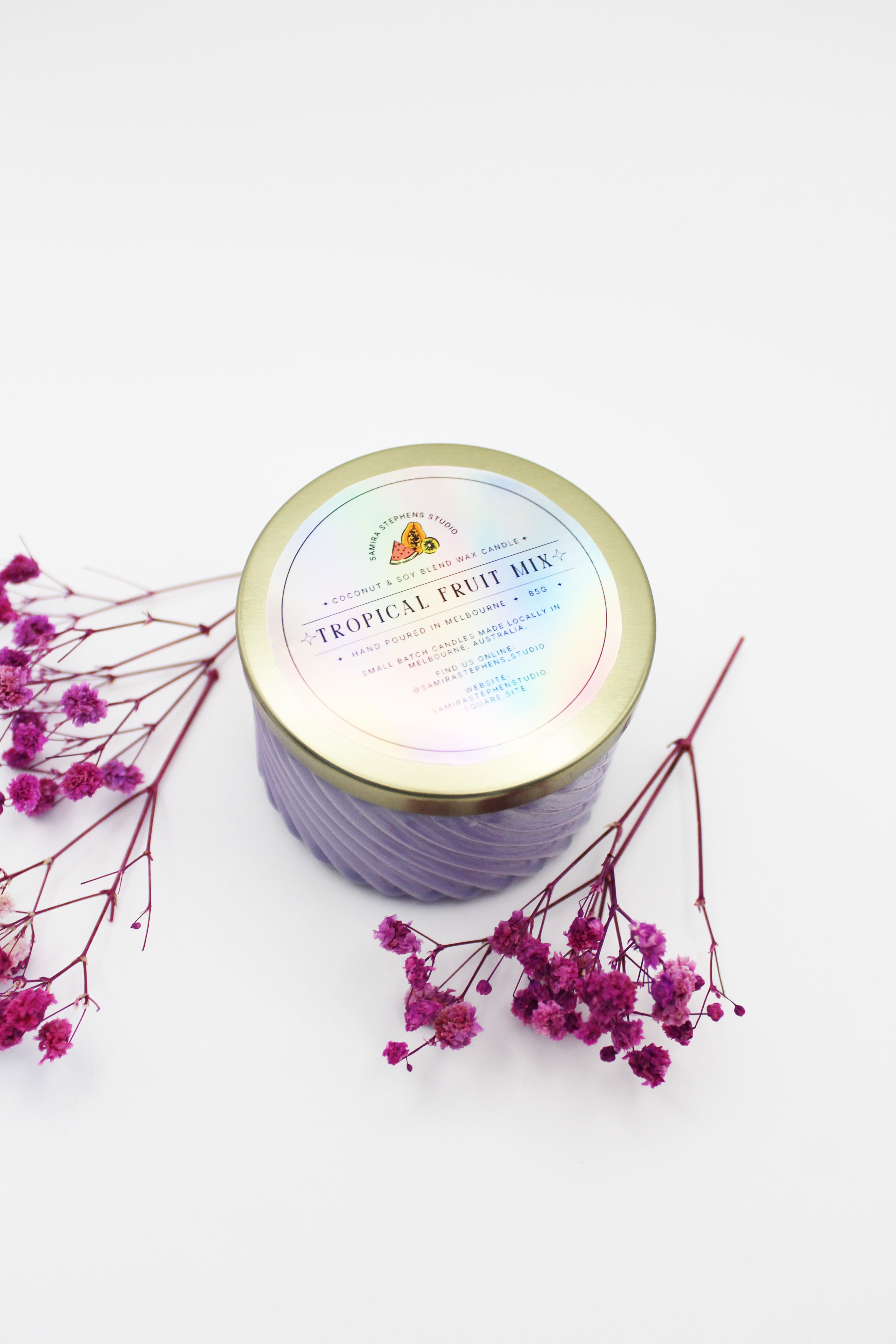Sarina Purple Coconut Soy Candle