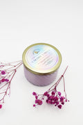 Sarina Purple Coconut Soy Candle in Caramel Vanilla