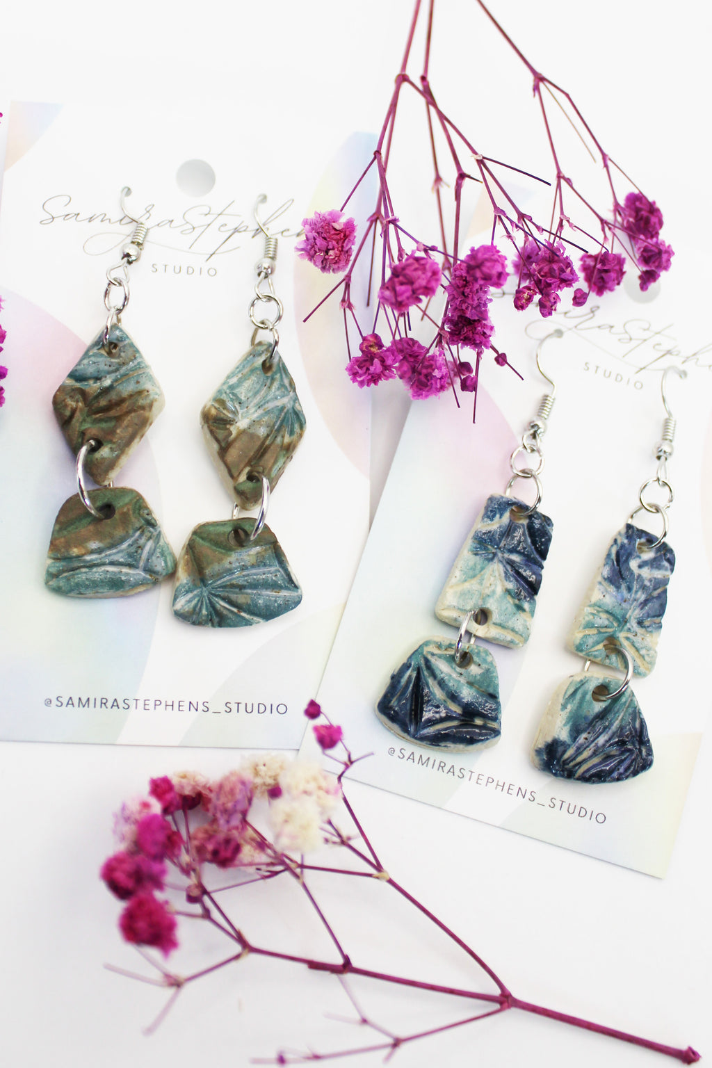 Ariel Double Layer Ombre Ceramic Earrings