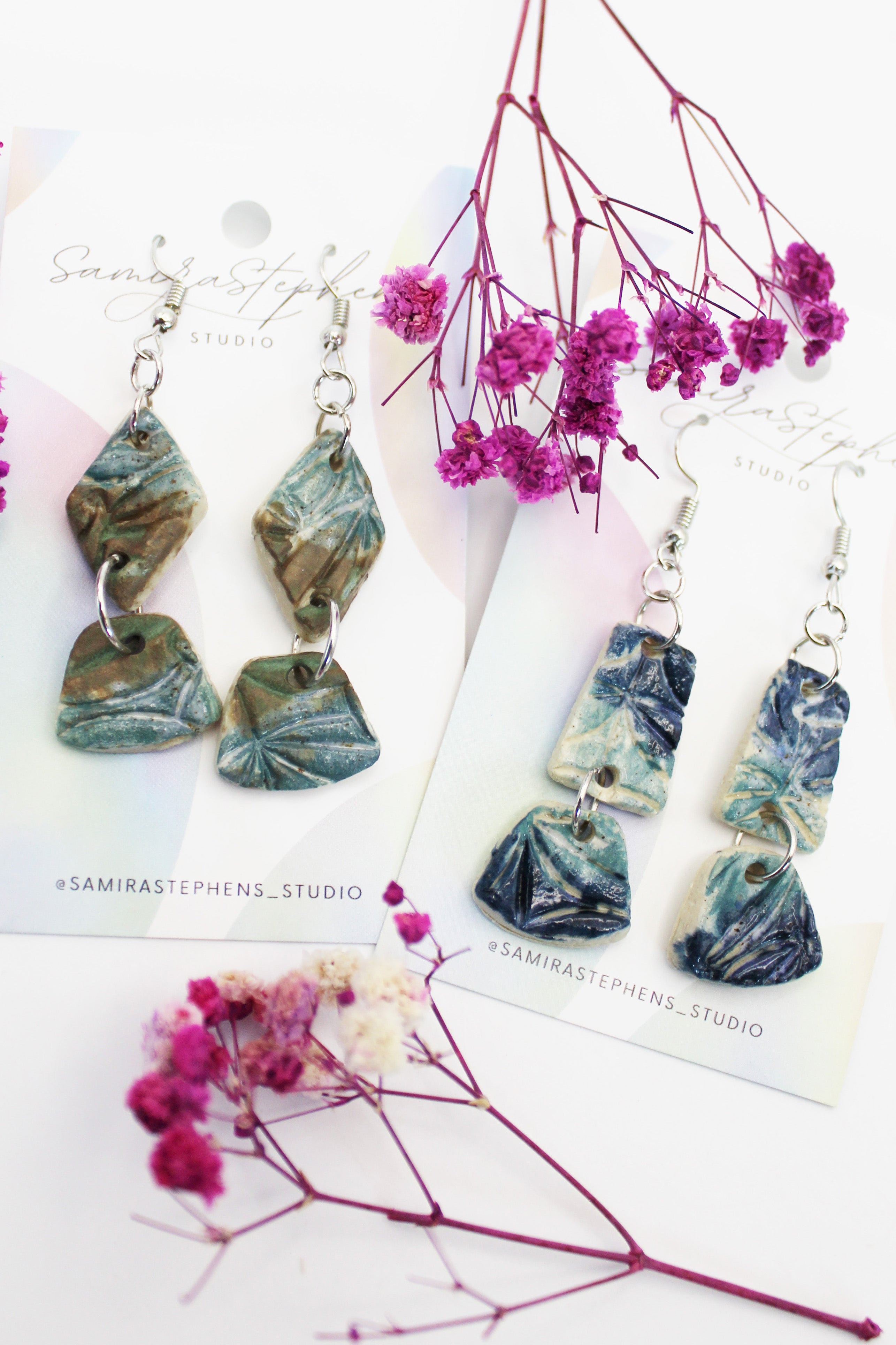 Ariel Double Layer Ombre Ceramic Earrings