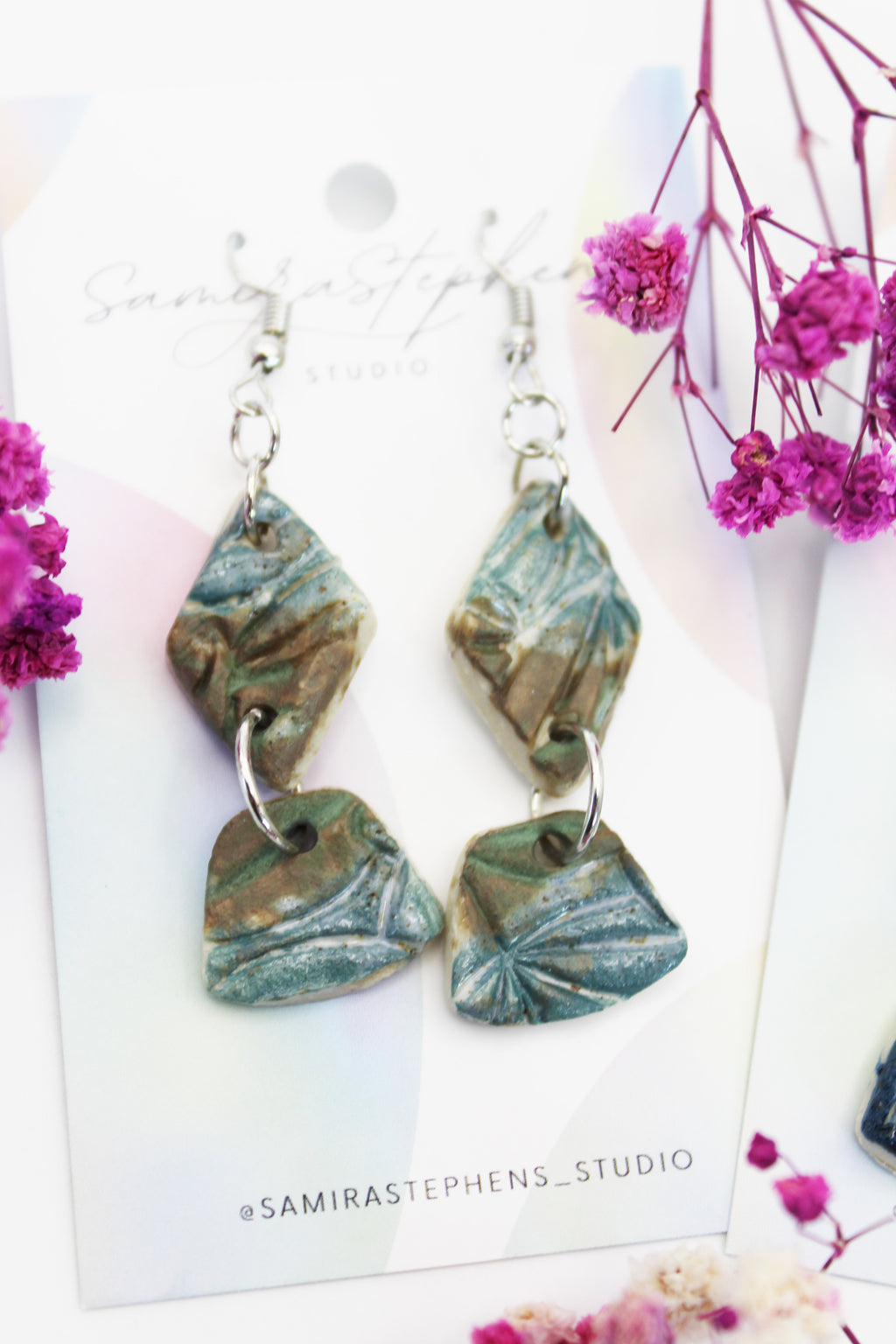 Ariel Double Layer Ombre Ceramic Earrings