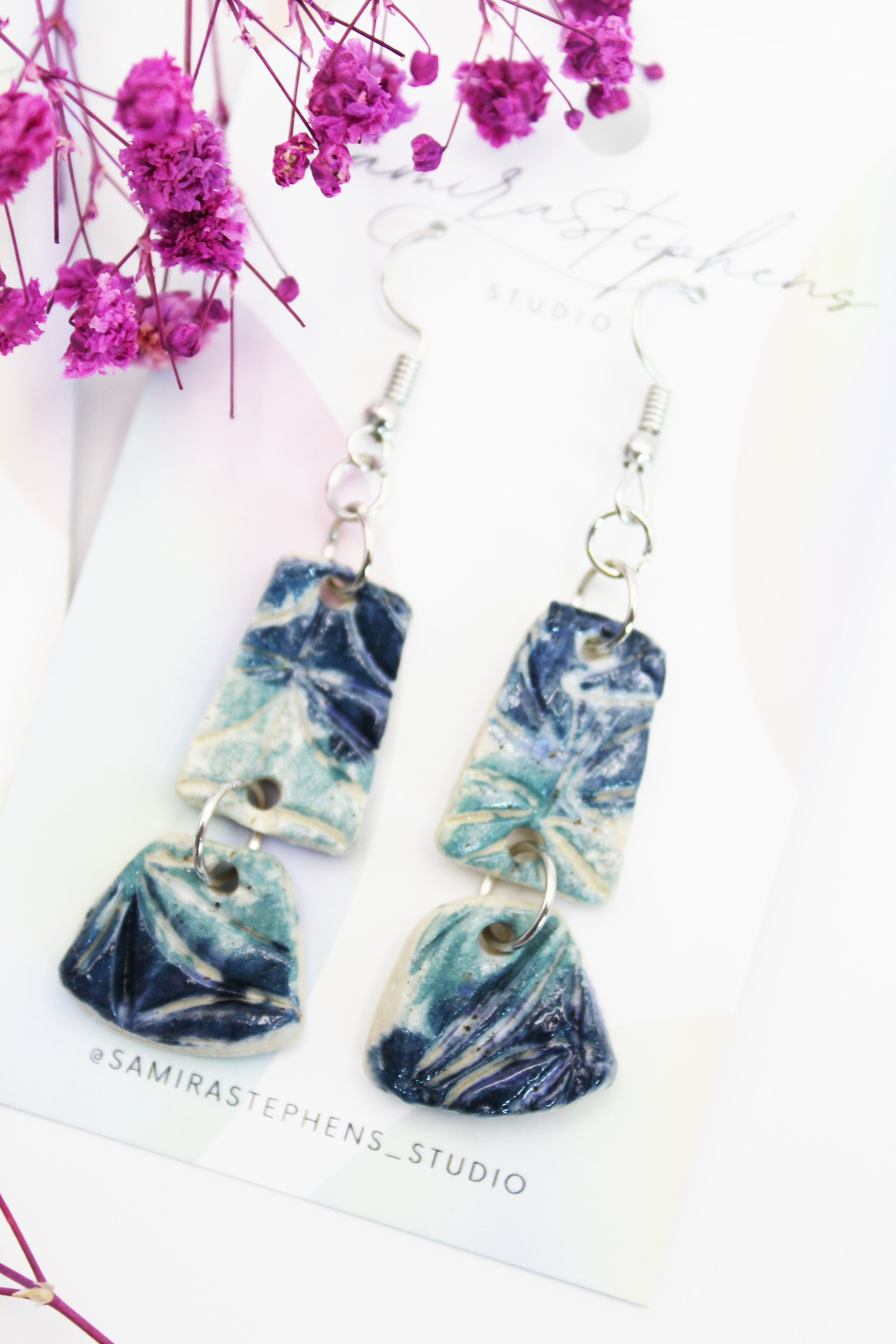 Ariel Double Layer Ombre Ceramic Earrings