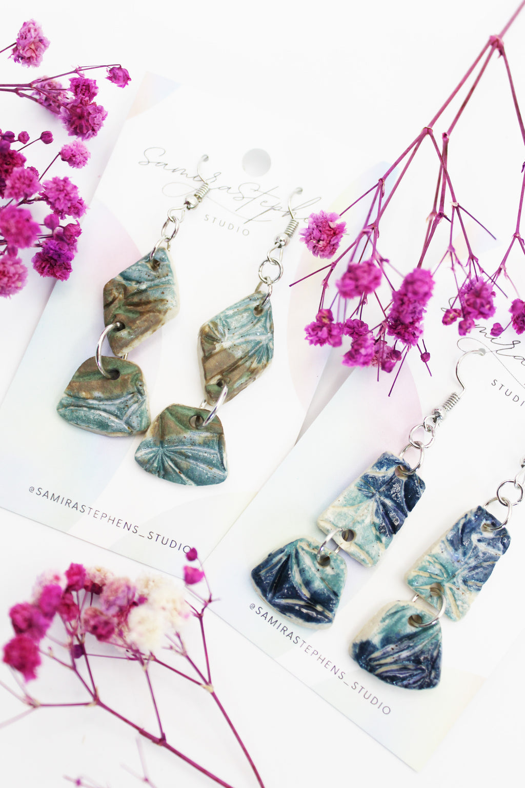 Ariel Double Layer Ombre Ceramic Earrings