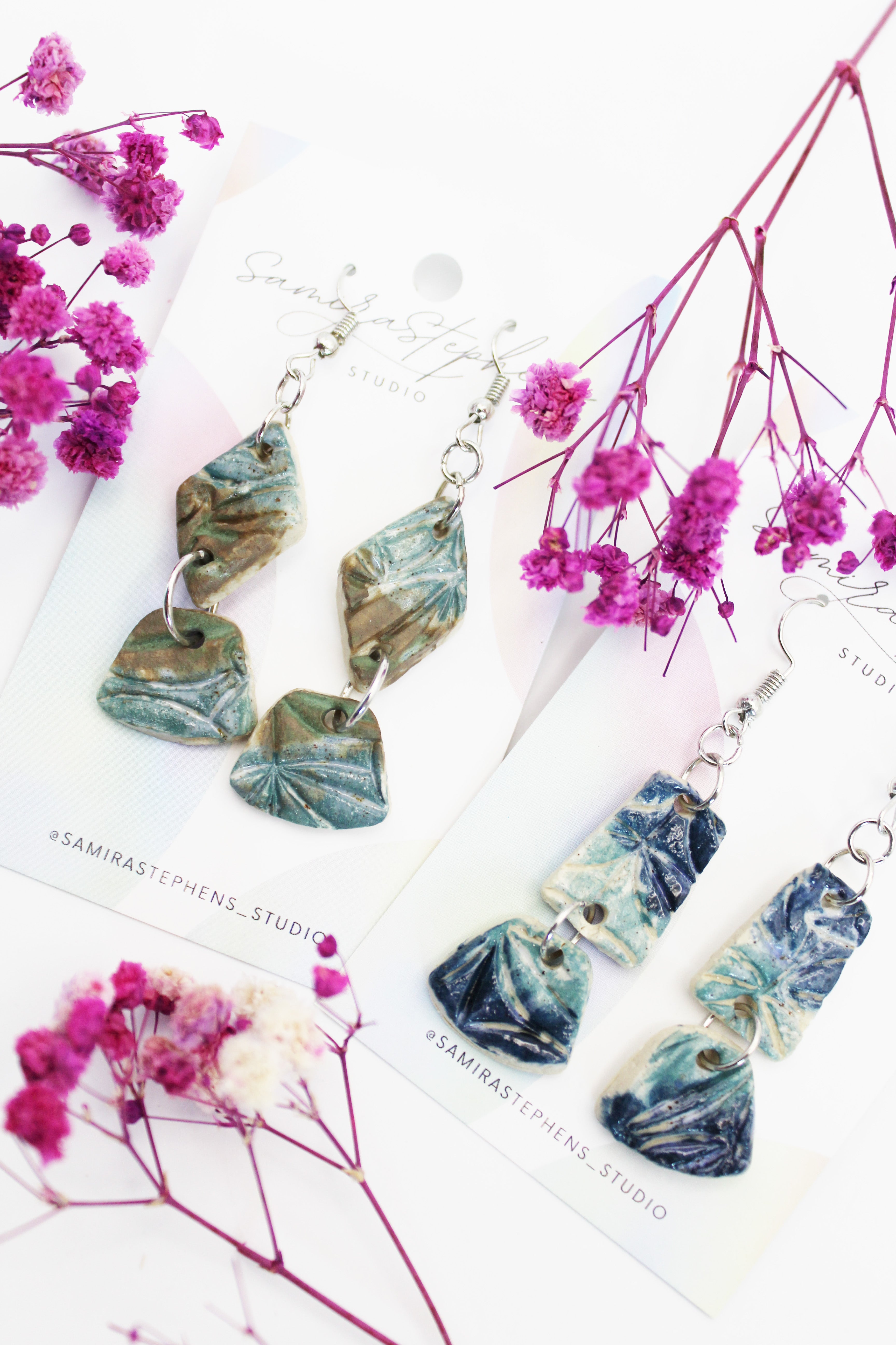 Ariel Double Layer Ombre Ceramic Earrings