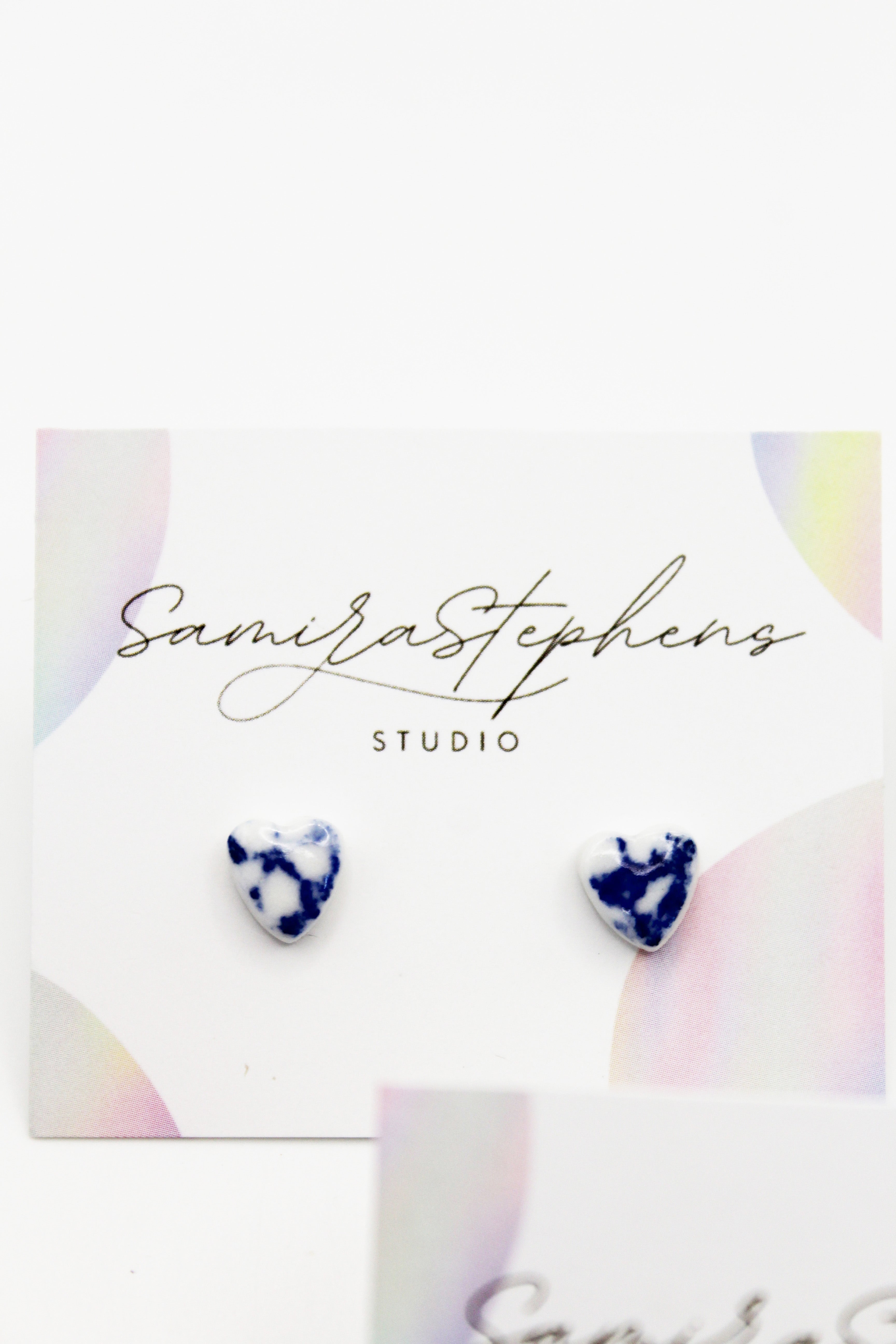 Rosie Porcelain Tiny Heart Studs