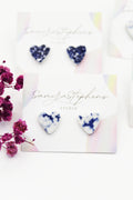 Kiara Porcelain Heart Stud Earrings