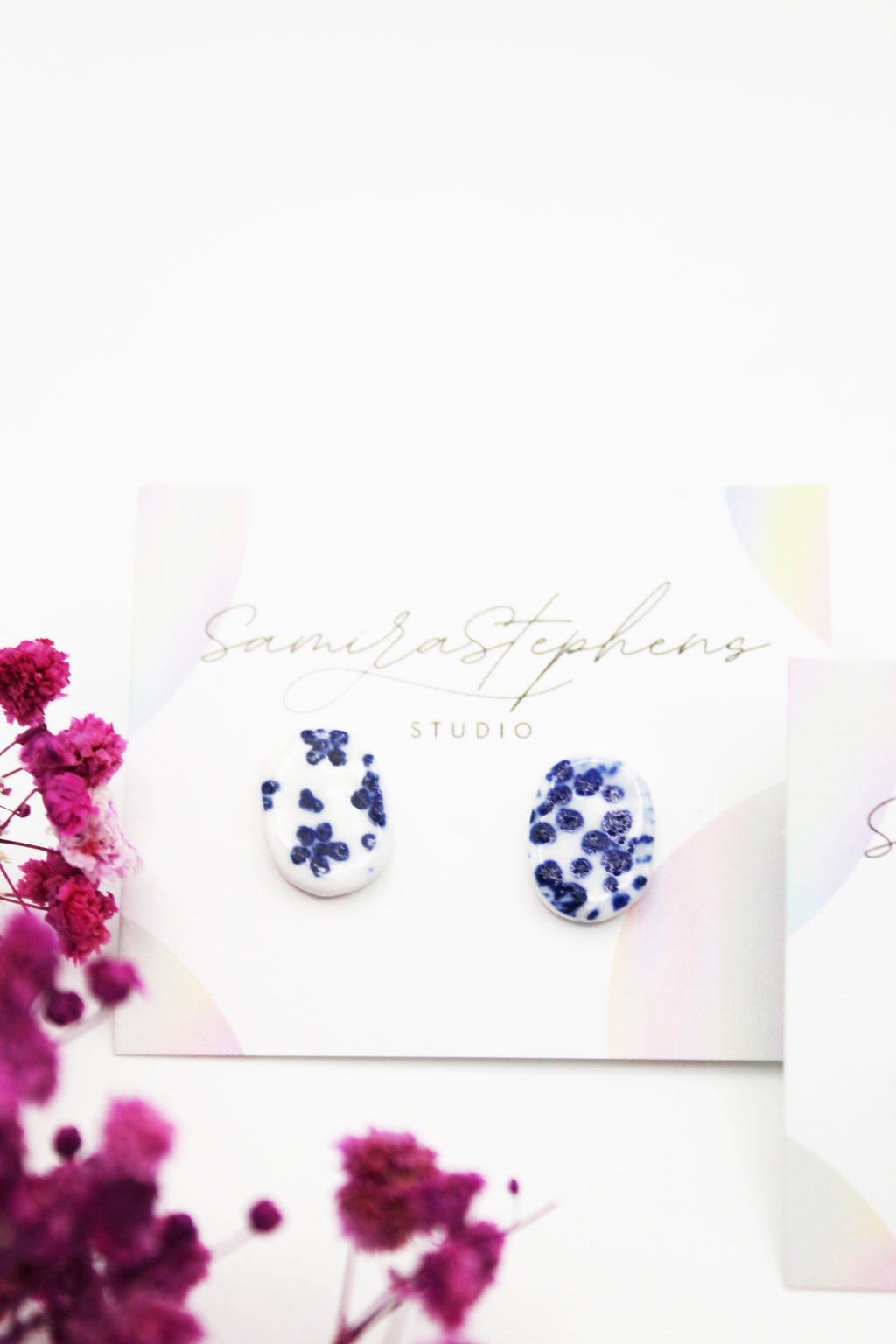 Bella Porcelain Oval Studs