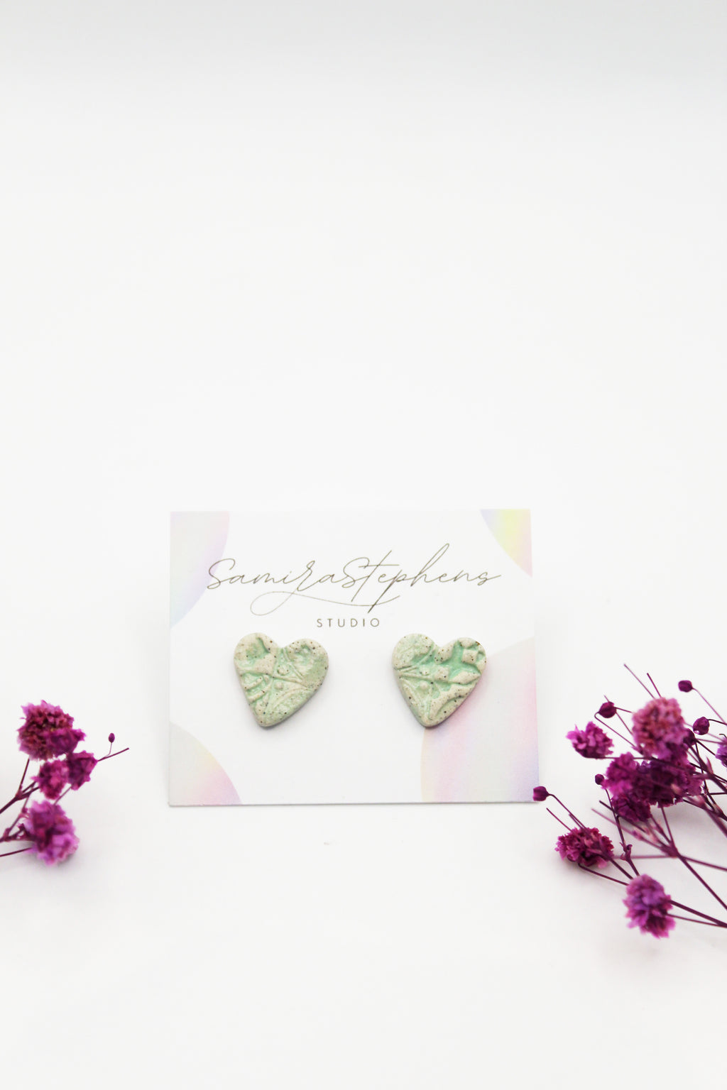 Jenna Ceramic Heart Stud Earrings