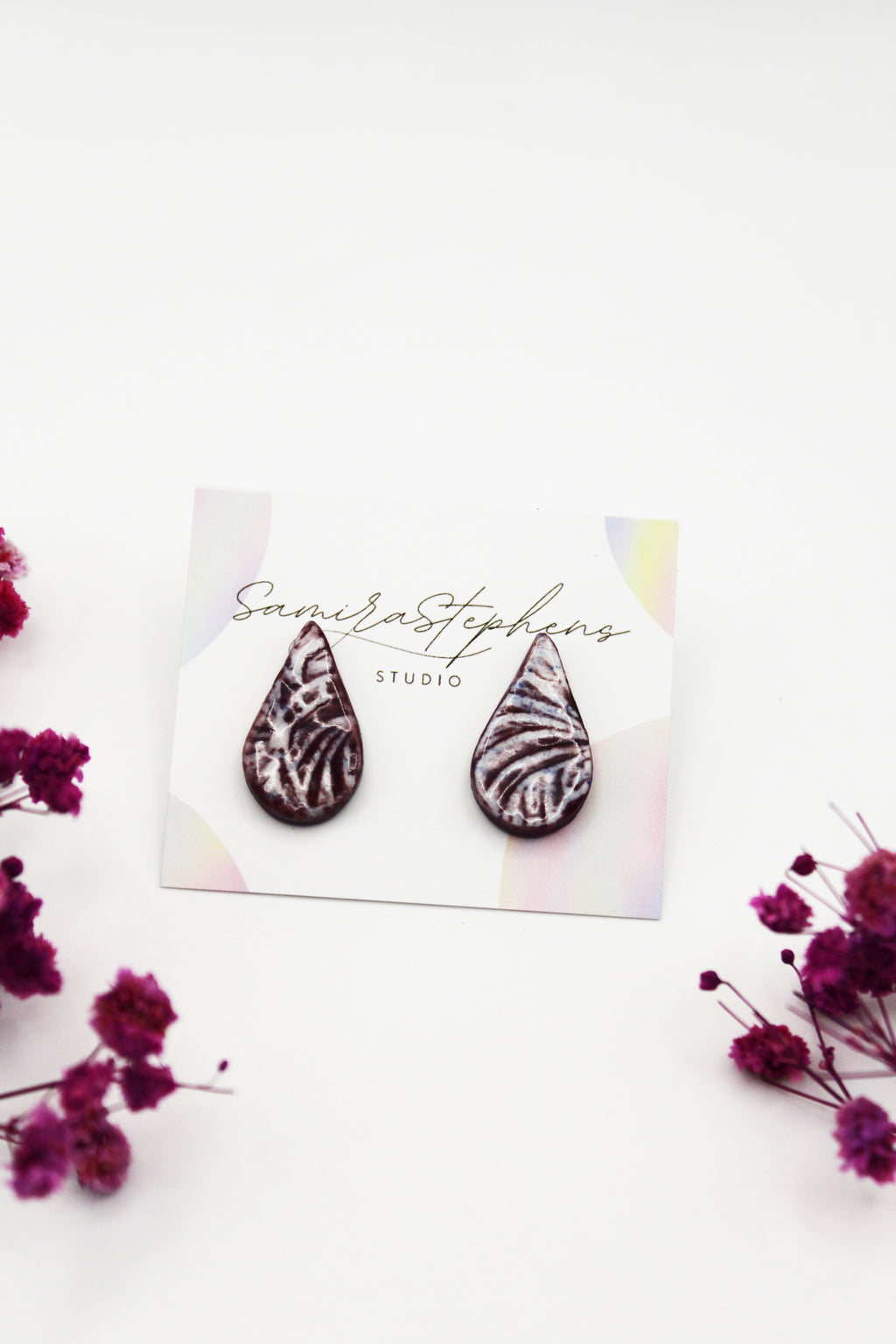 Skye Ceramic Teardrop Stud Earrings