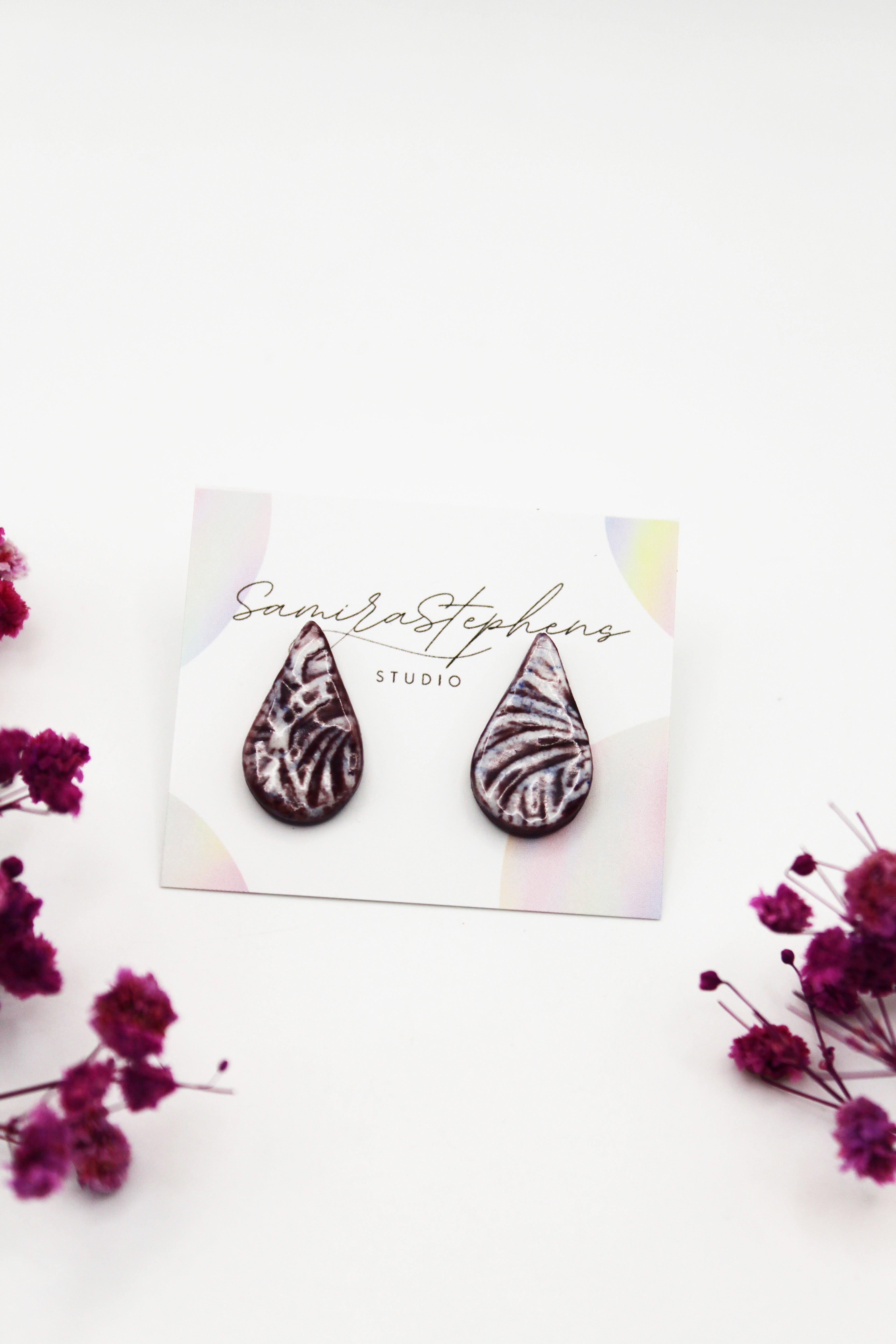 Skye Ceramic Teardrop Stud Earrings