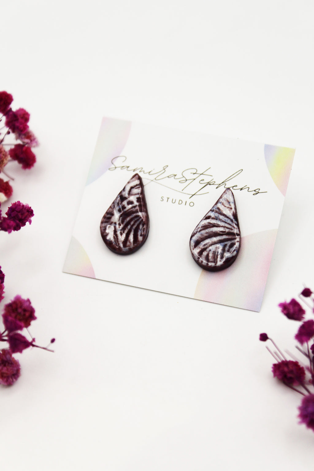 Skye Ceramic Teardrop Stud Earrings