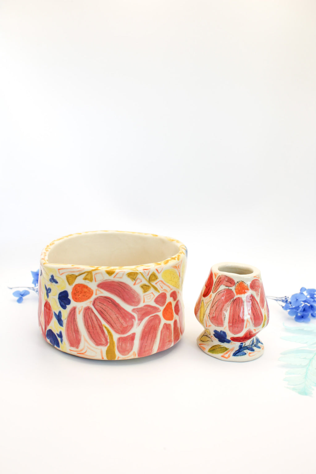 Jess Ceramic Matcha Bowl and Whisk Holder Set