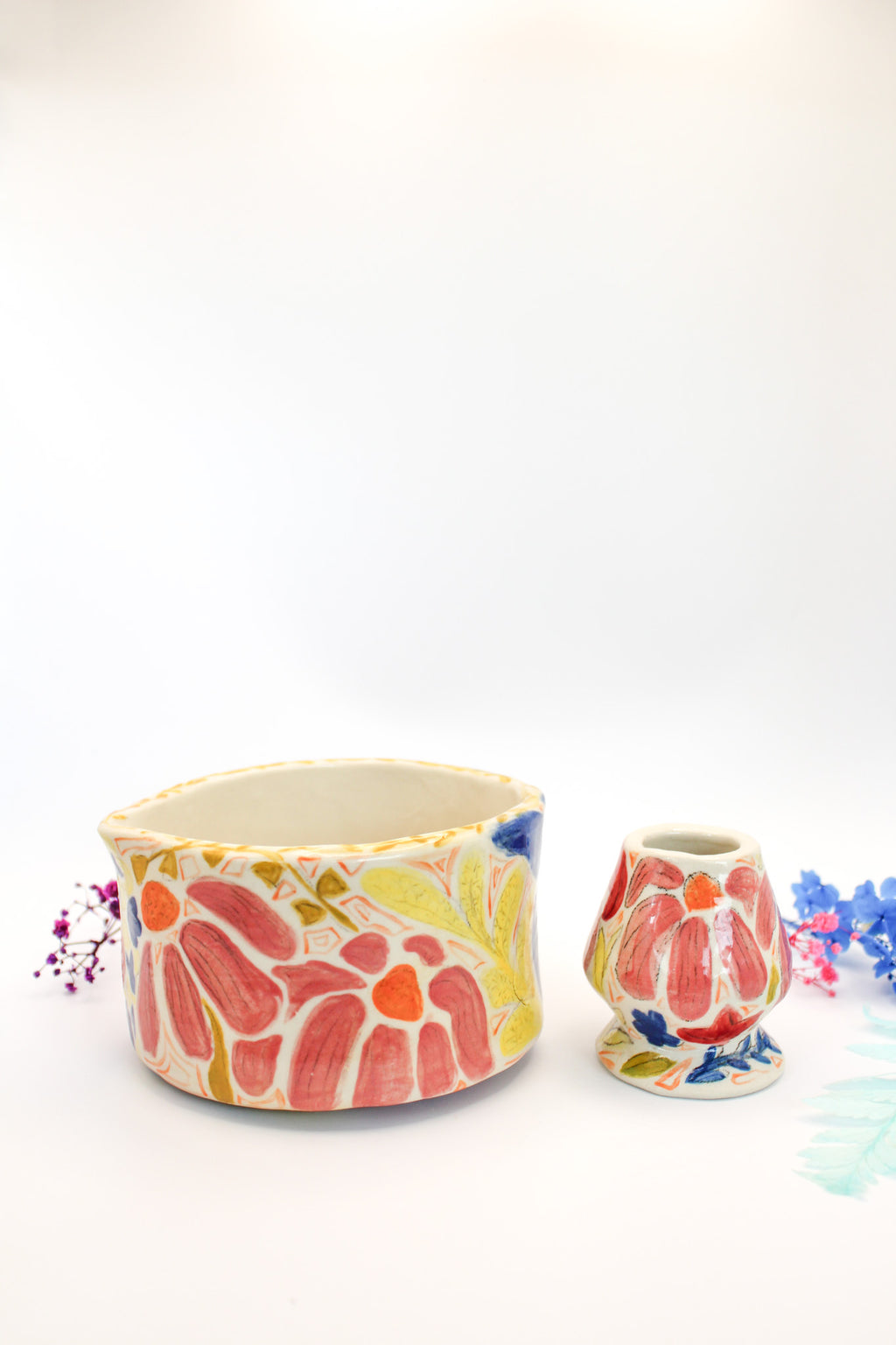 Jess Ceramic Matcha Bowl and Whisk Holder Set