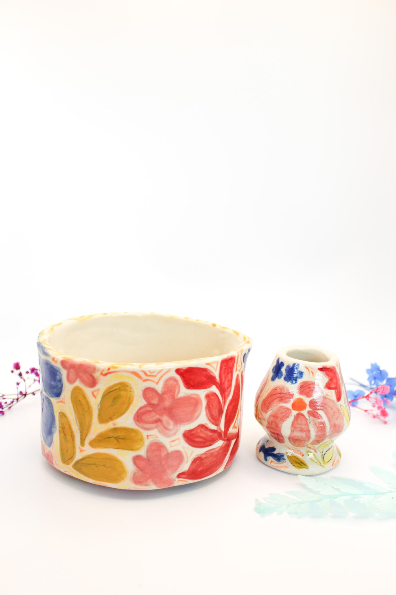 Jess Ceramic Matcha Bowl and Whisk Holder Set