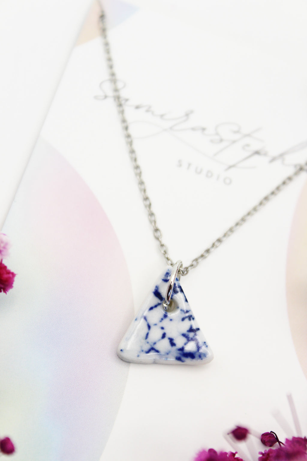 Katy Porcelain Triangle Necklace