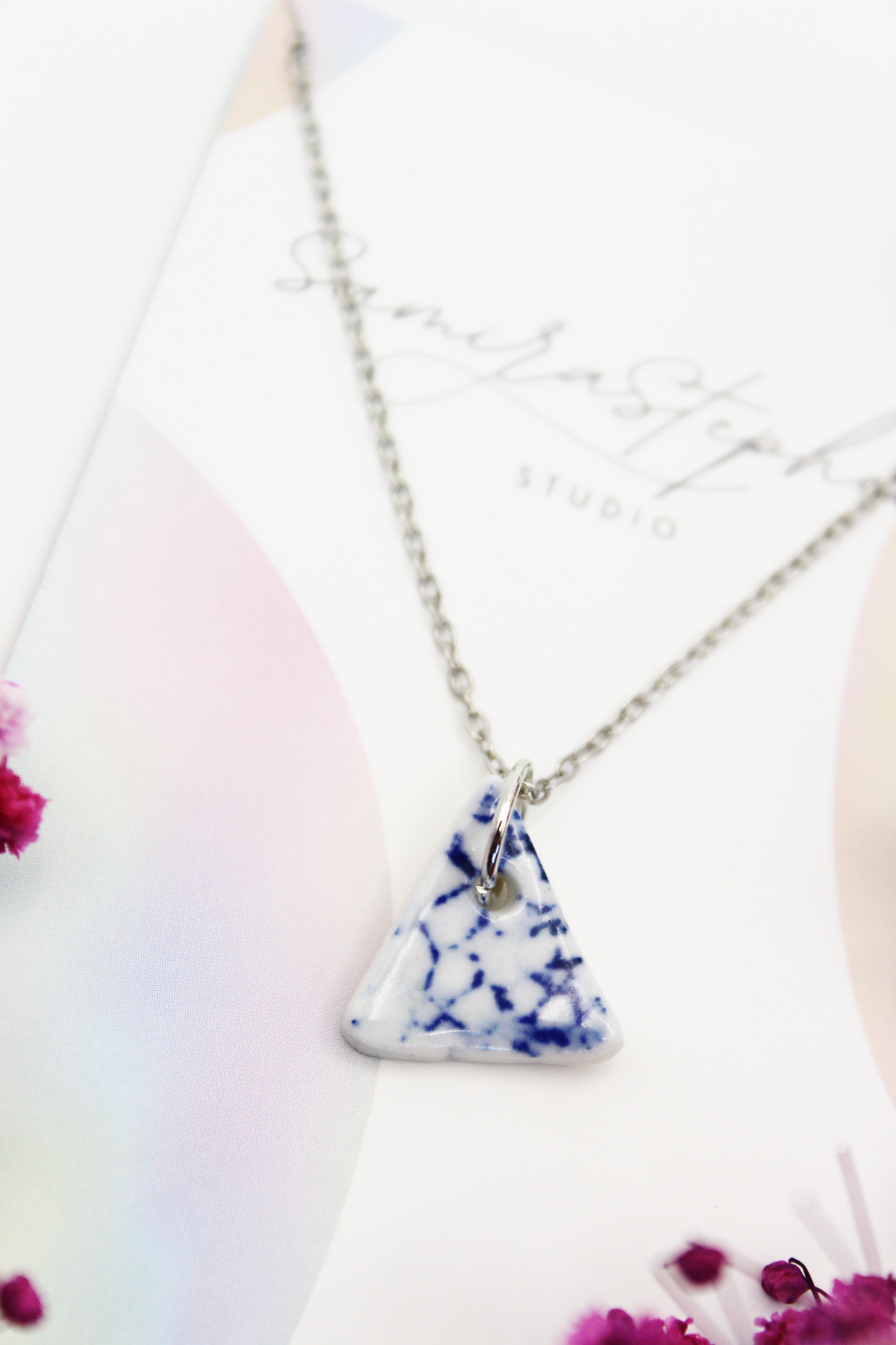 Katy Porcelain Triangle Necklace