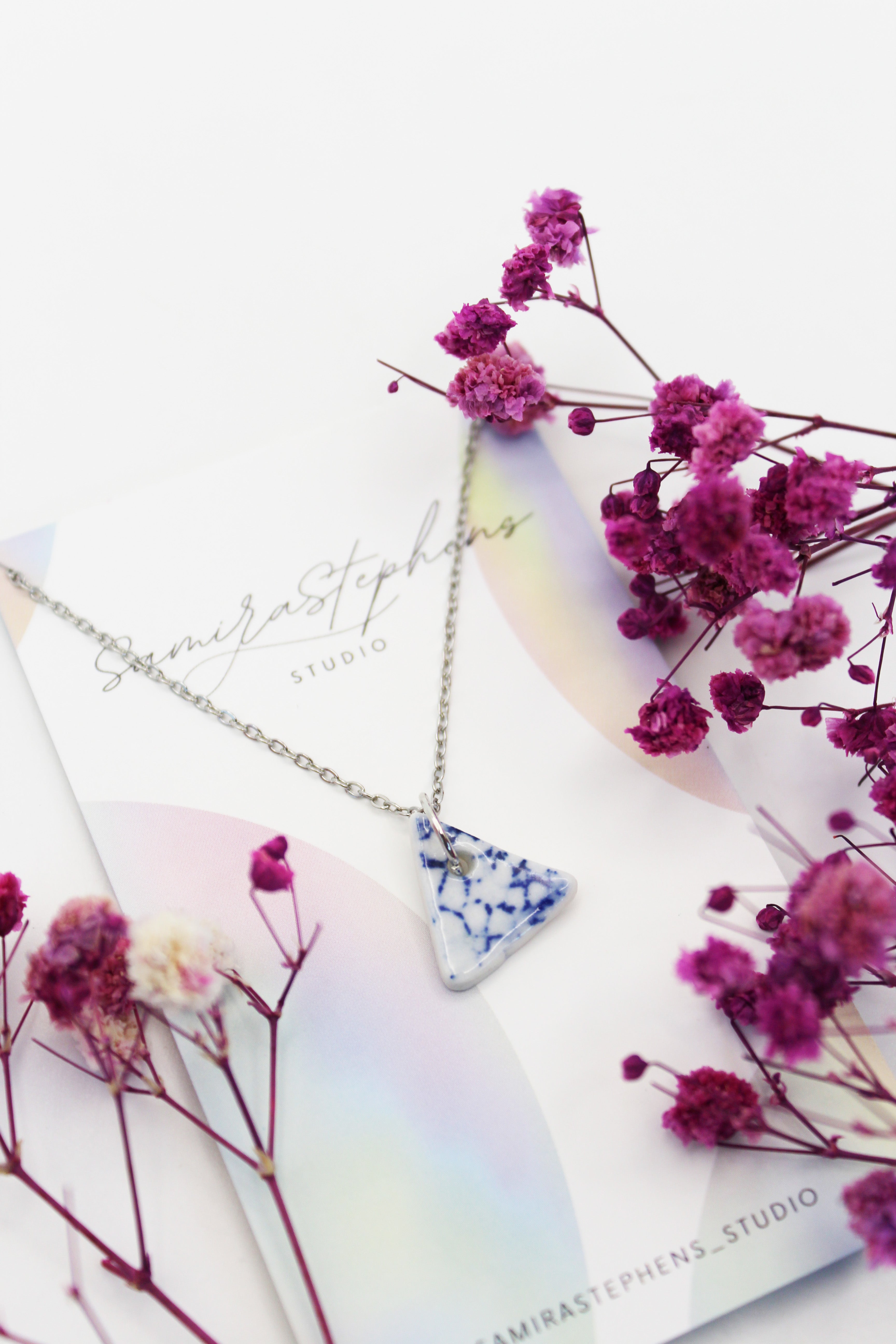 Katy Porcelain Triangle Necklace