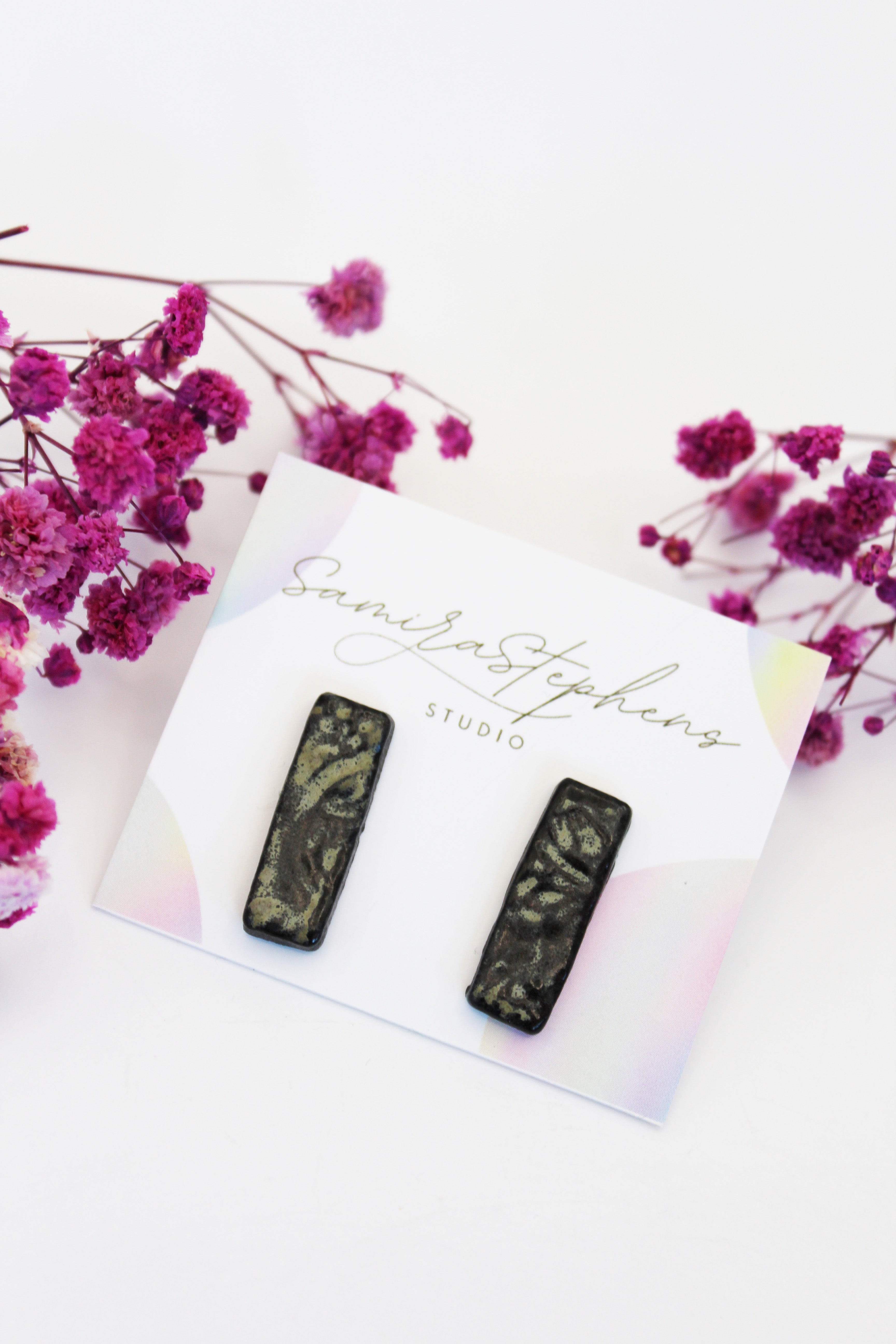 Lily Stoneware Ceramic Stud Earrings