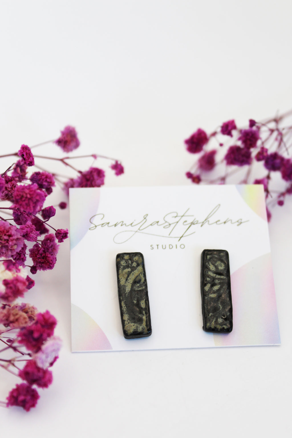 Lily Stoneware Ceramic Stud Earrings