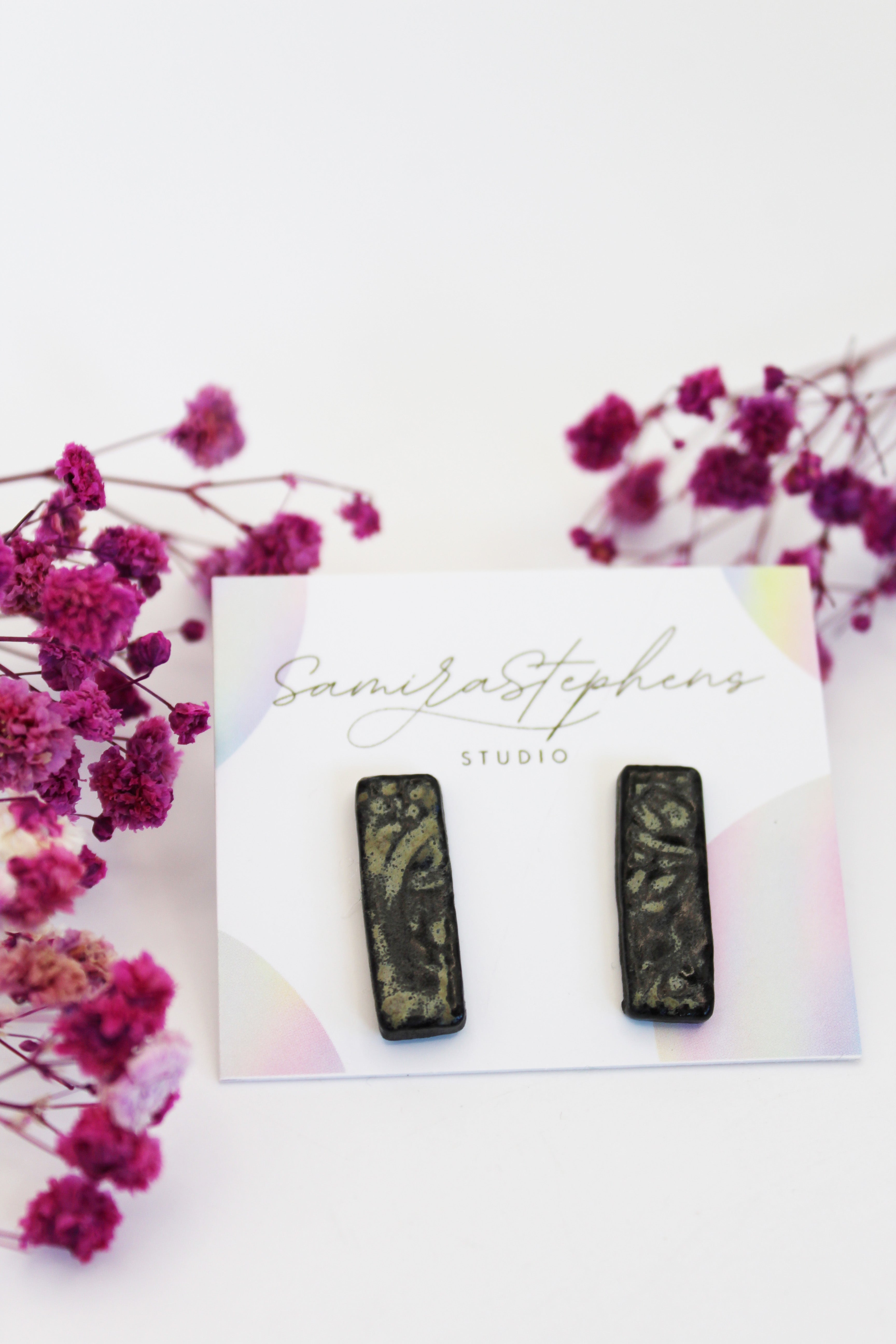 Lily Stoneware Ceramic Stud Earrings