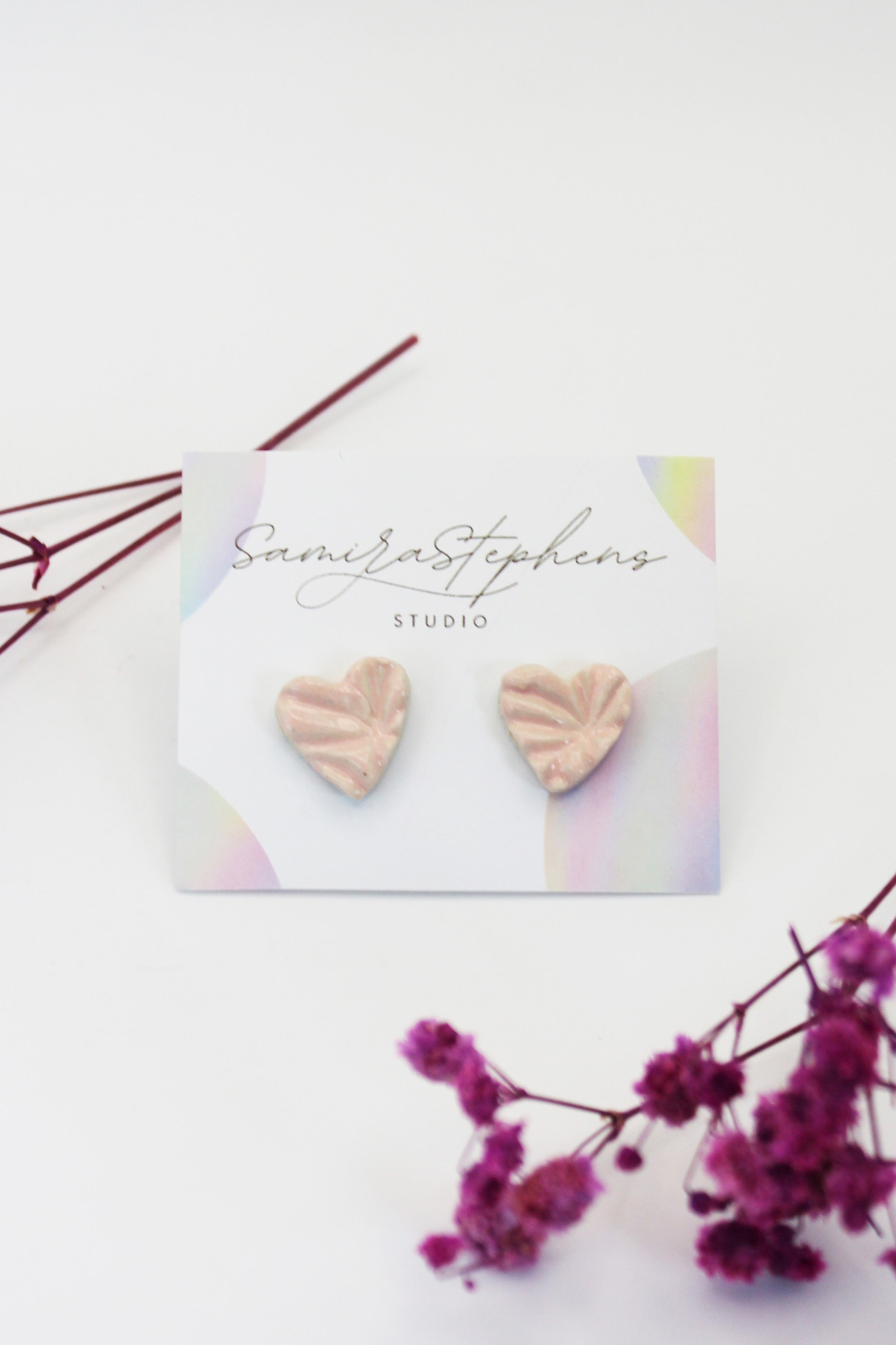 Miley Heart Ceramic Studs