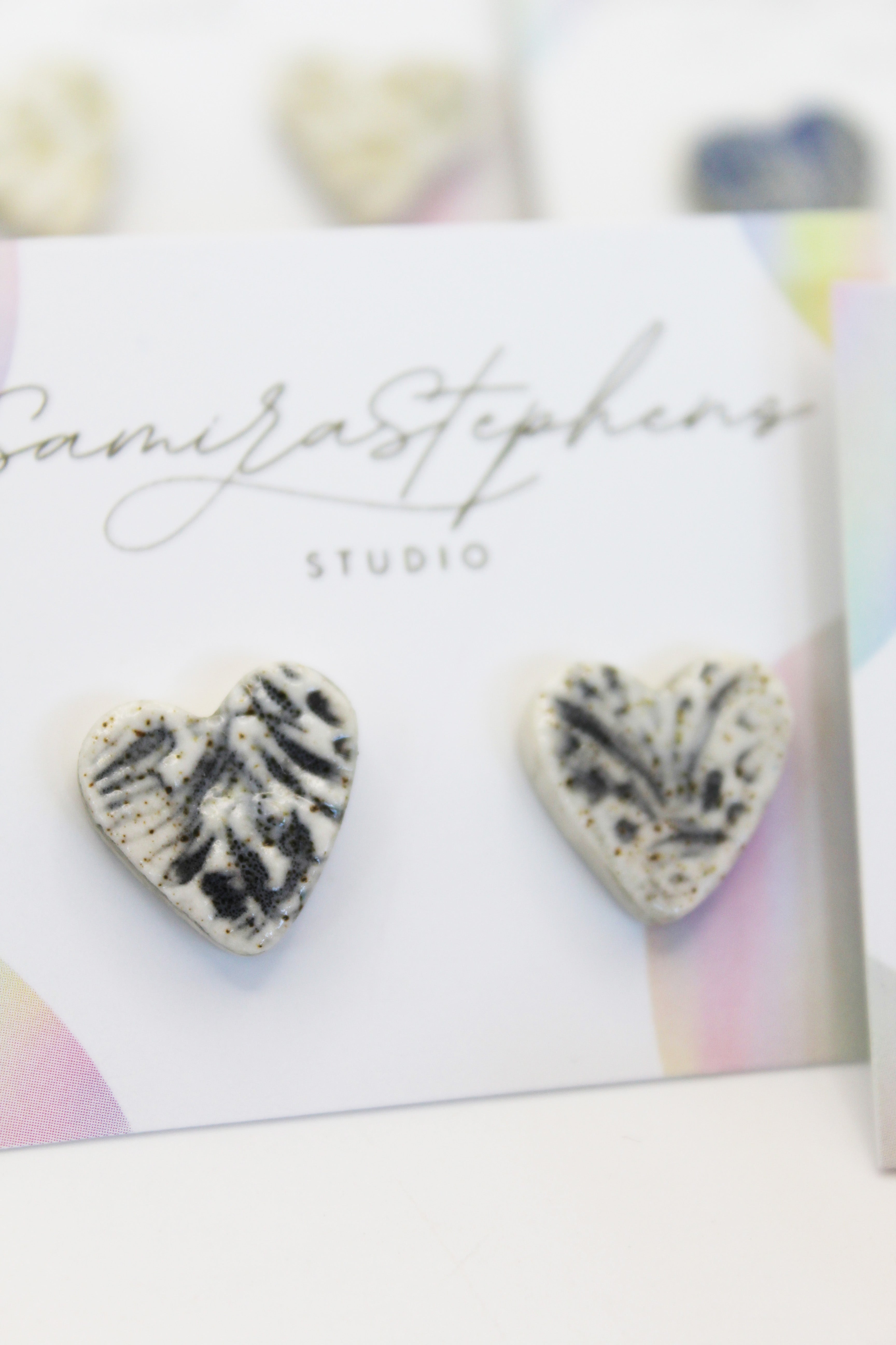 Miley Heart Ceramic Studs