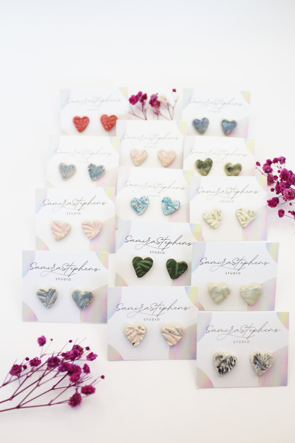Miley Heart Ceramic Studs
