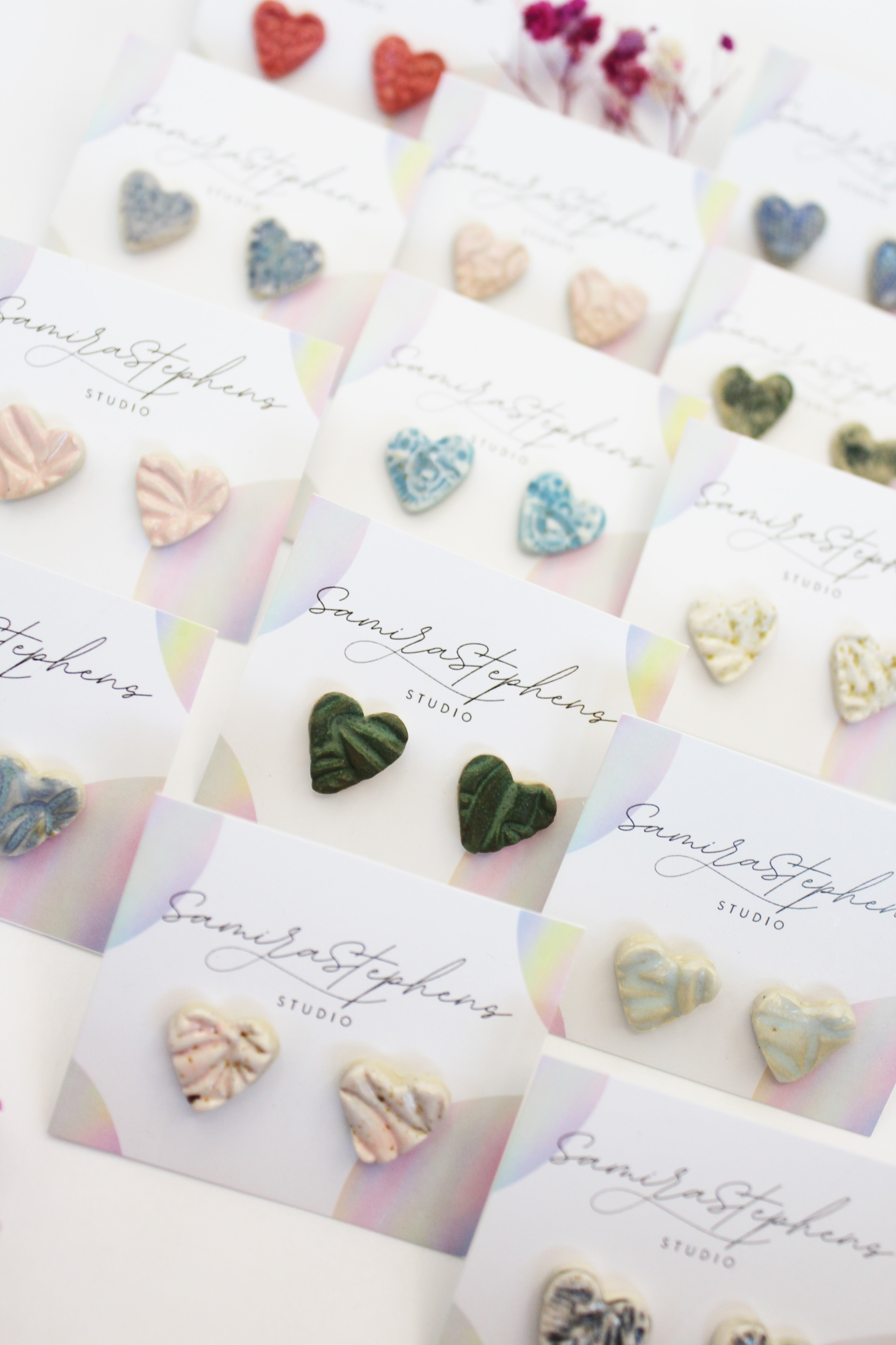 Miley Heart Ceramic Studs