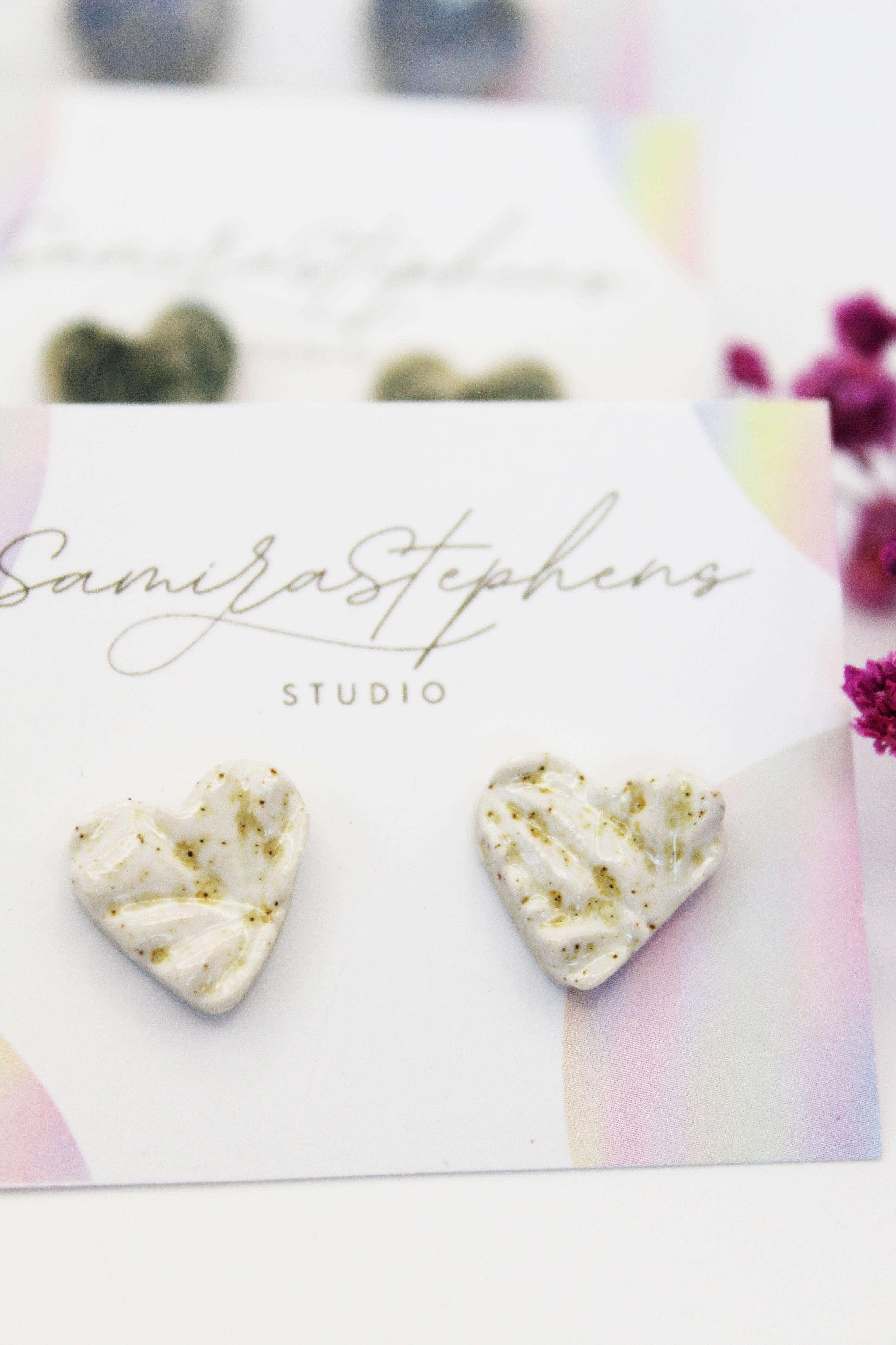 Miley Heart Ceramic Studs