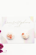 Penelope Porcelain Hexagonal Floral Stud Earrings