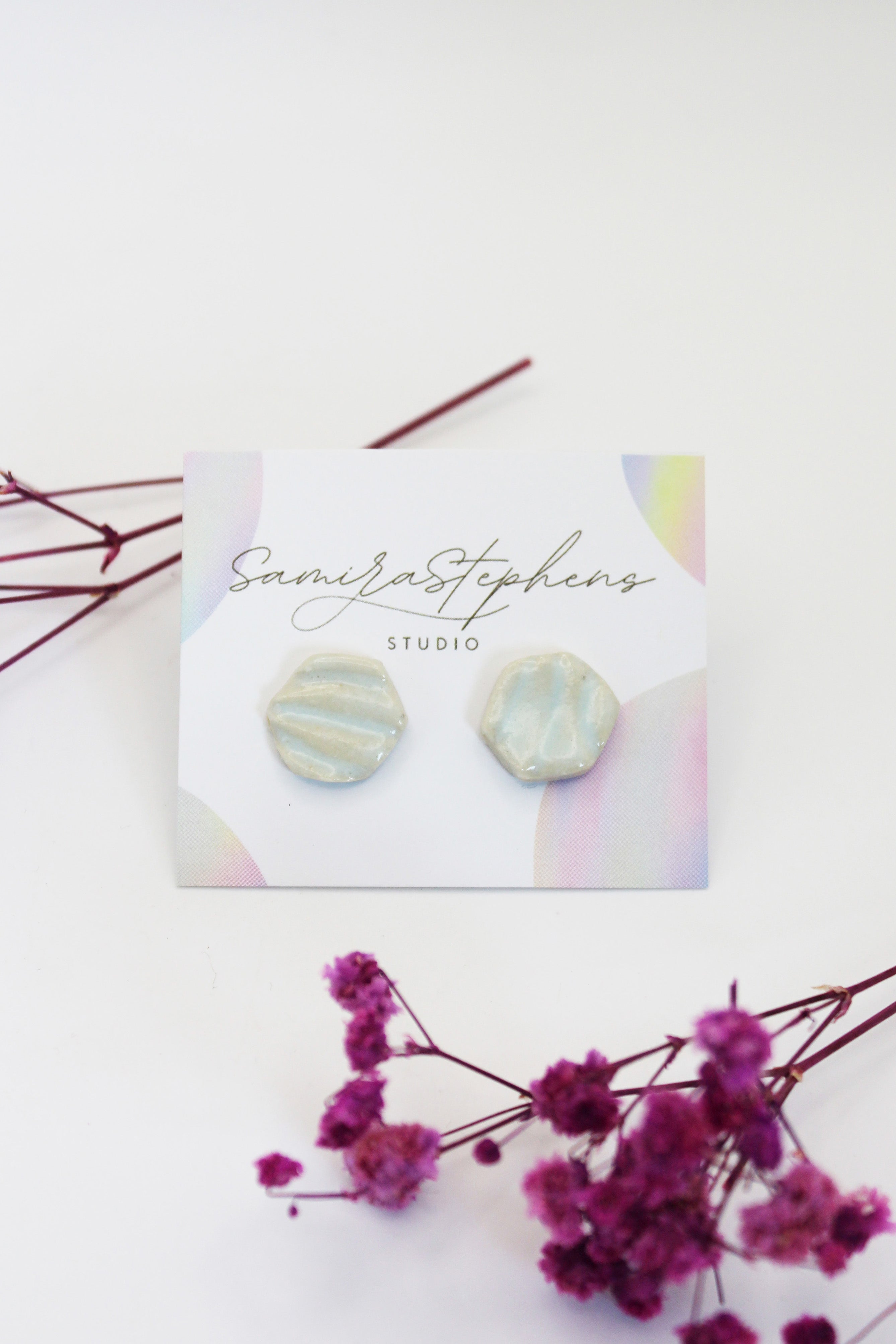 Rosanna Hexagon Ceramic Studs