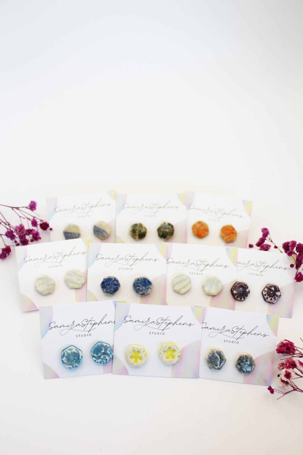 Rosanna Hexagon Ceramic Studs
