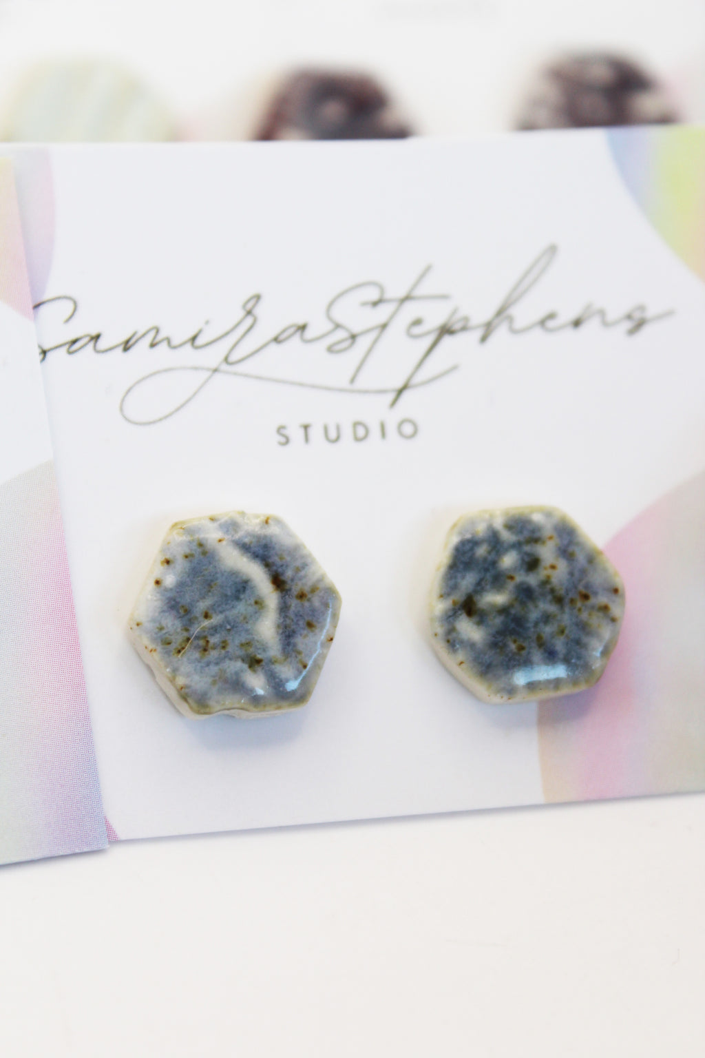 Rosanna Hexagon Ceramic Studs