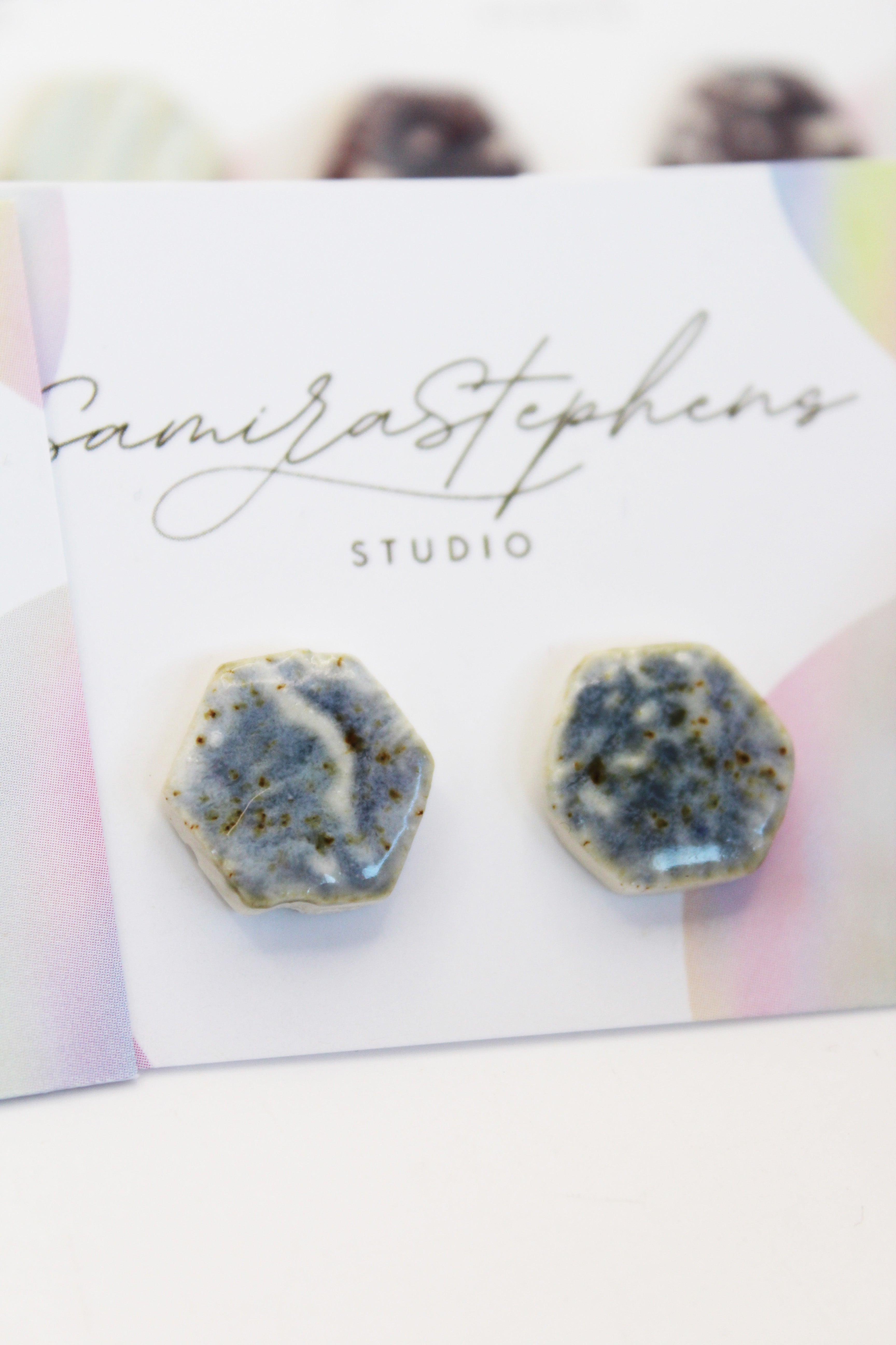 Rosanna Hexagon Ceramic Studs