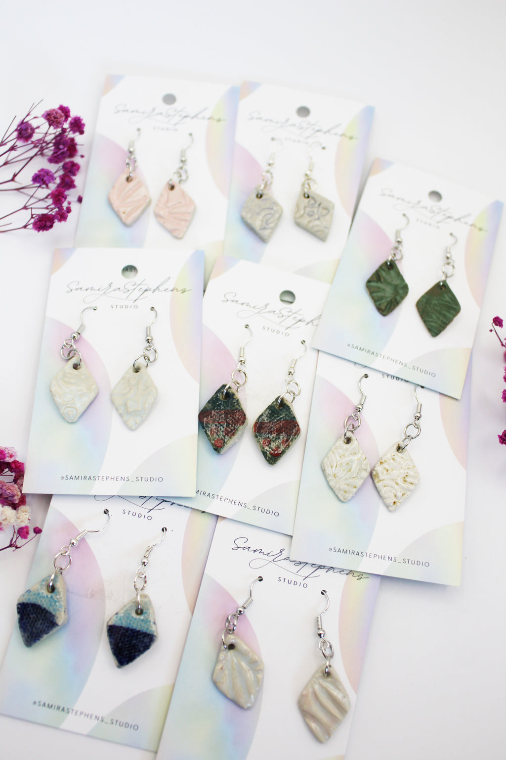 Abigail Diamond Ceramic Earrings